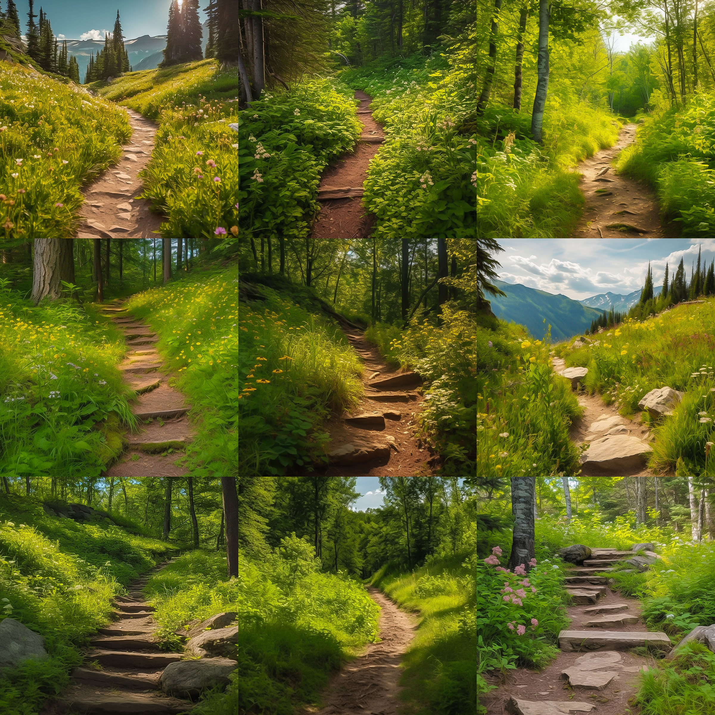 Summer Trail Digital Background Bundle