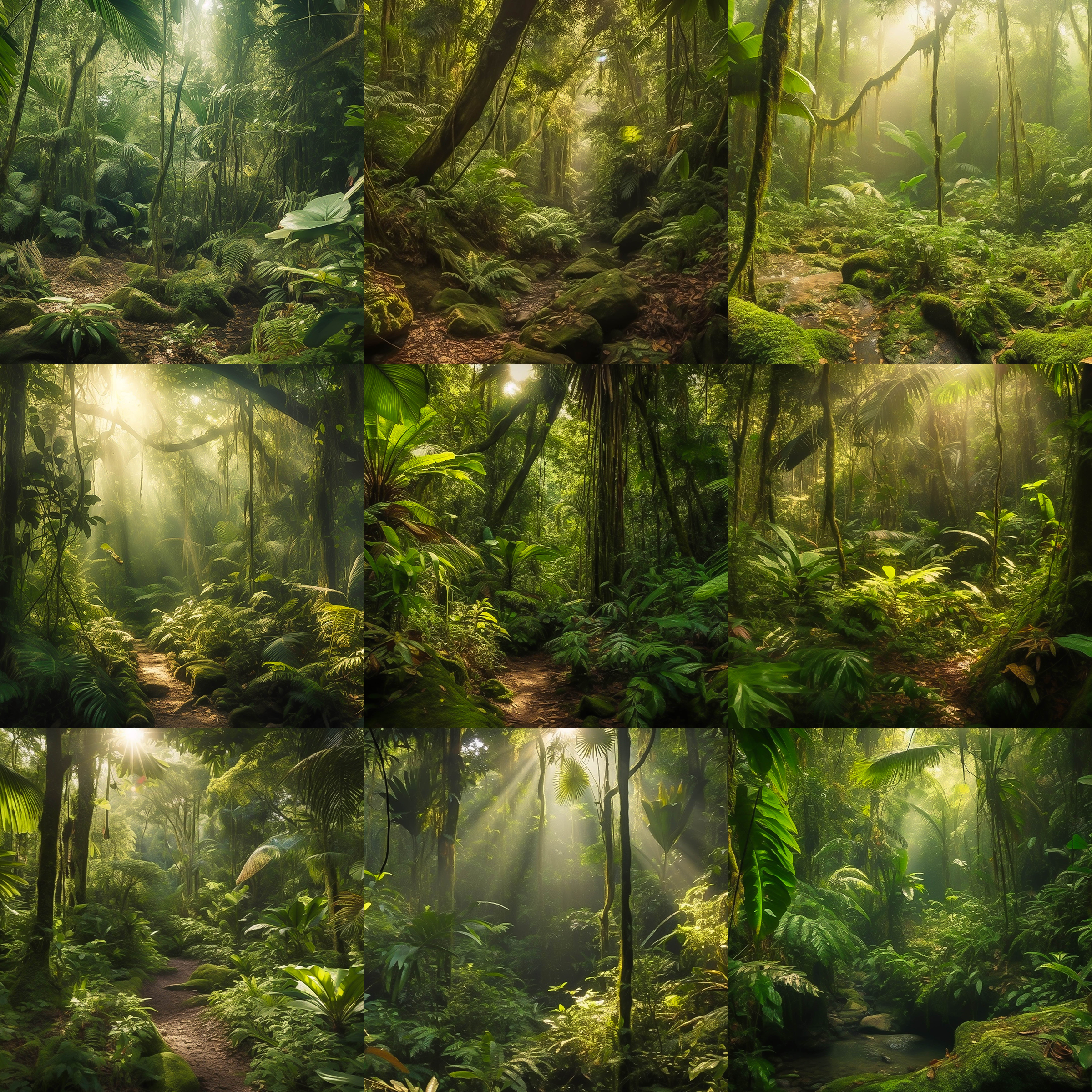 Tropical Rainforest Digital Background Bundle