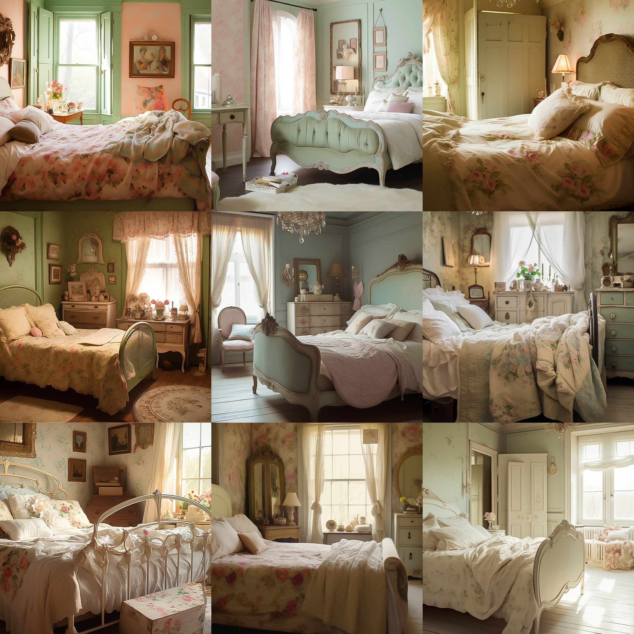 Vintage Bedroom Digital Background Bundle