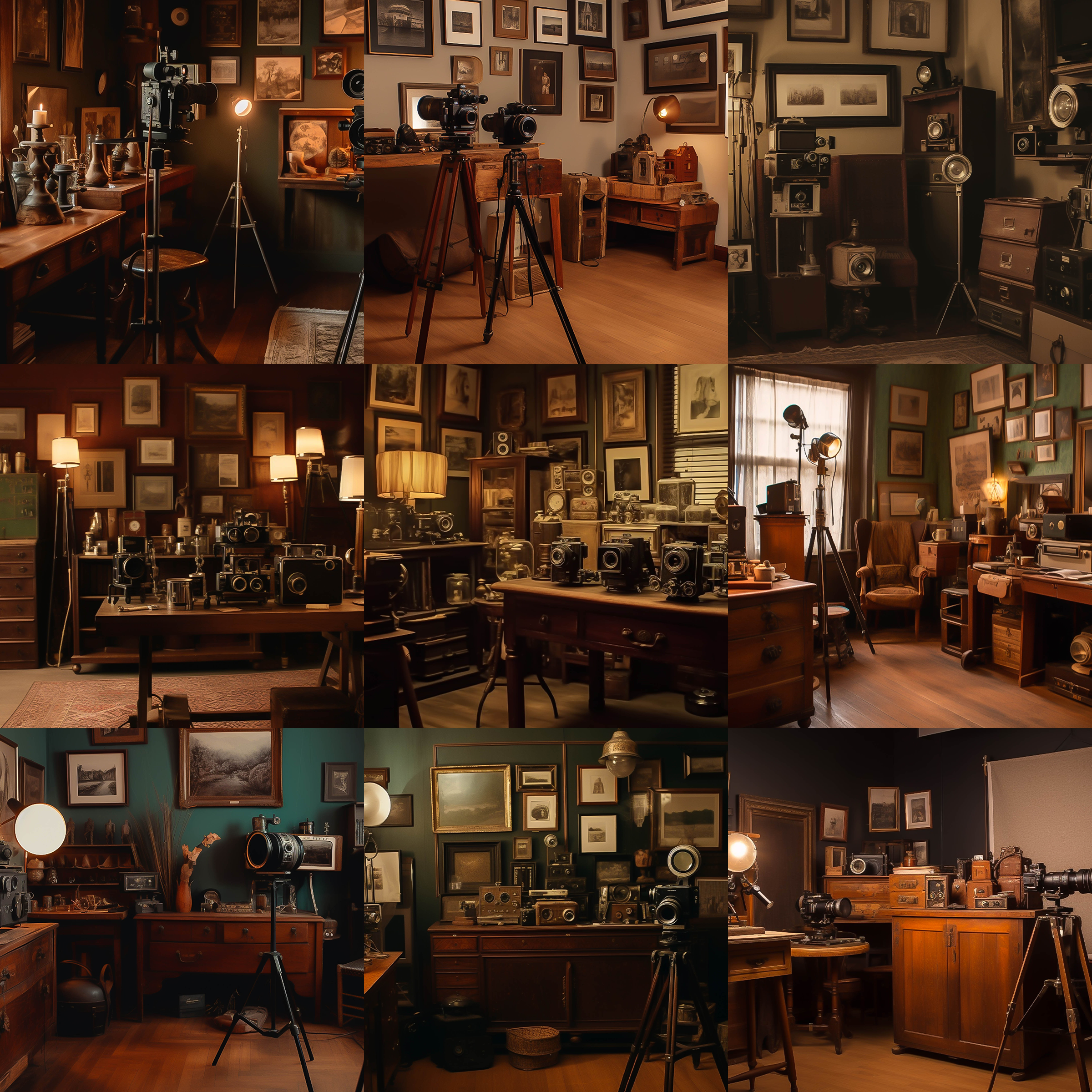 Vintage Camera Room Digital Background Bundle