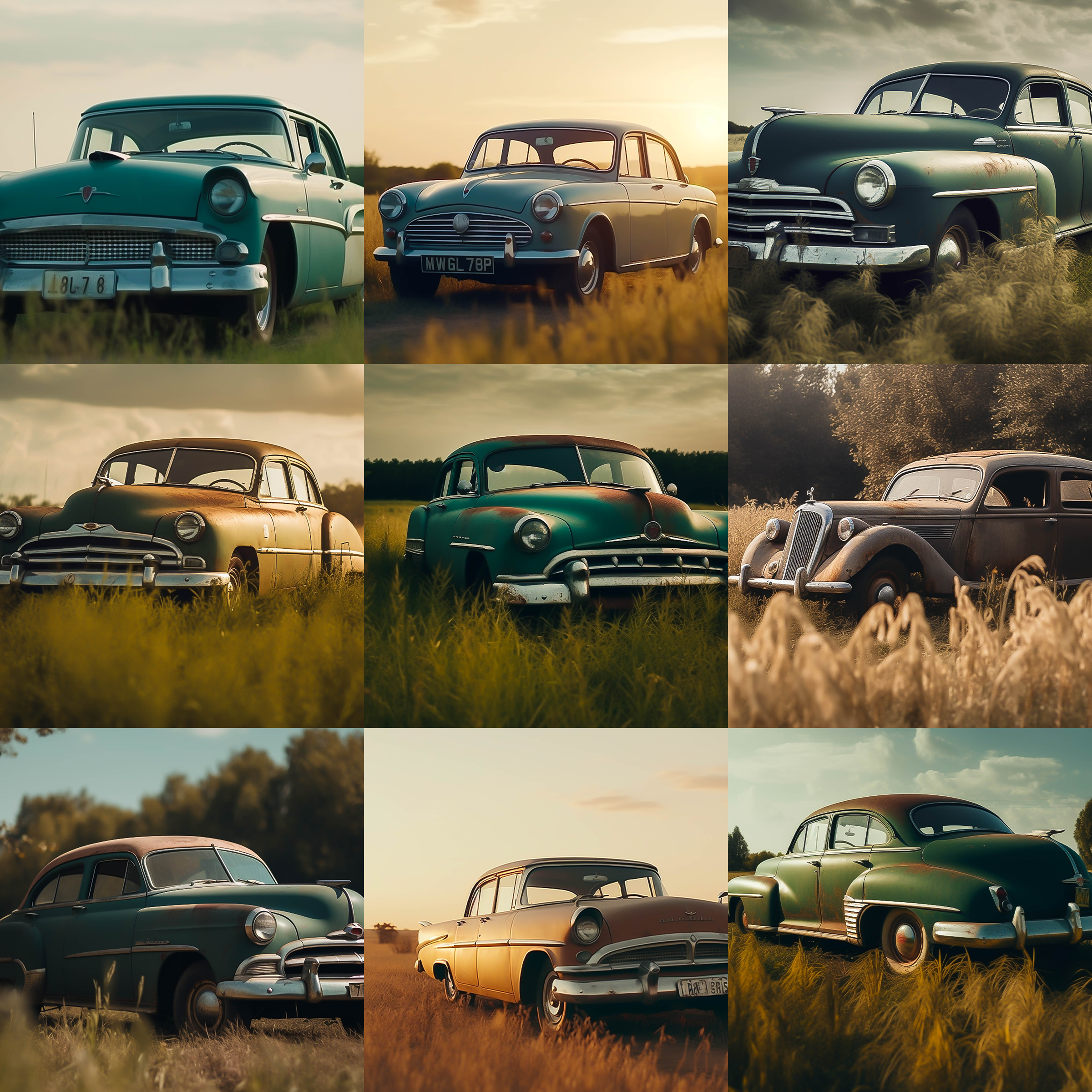 Vintage Car Digital Background Bundle