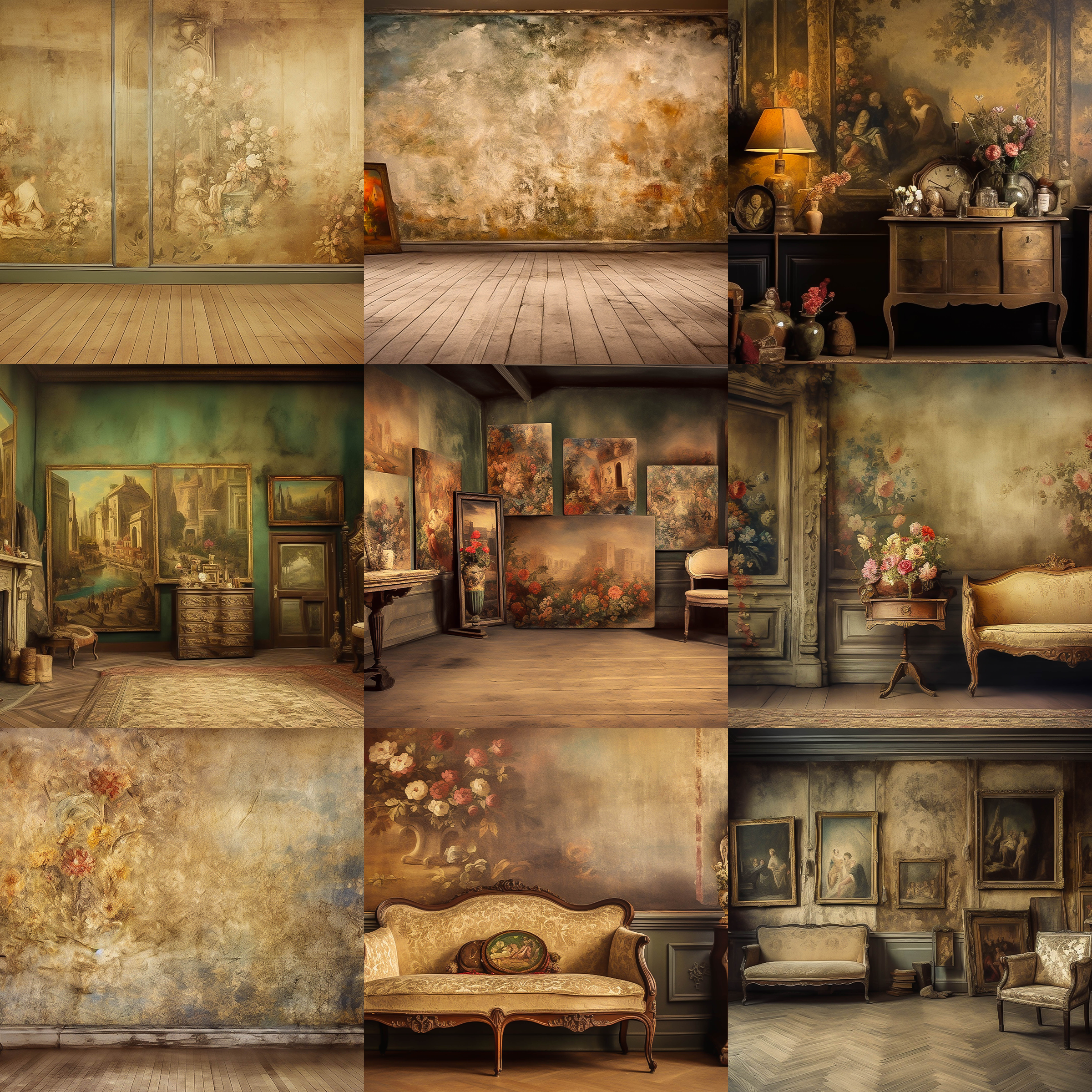 Magical Vintage Lounge Digital Background Bundle