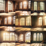 Vintage Sunny Rooms Digital Background Bundle - Meg Bitton Productions