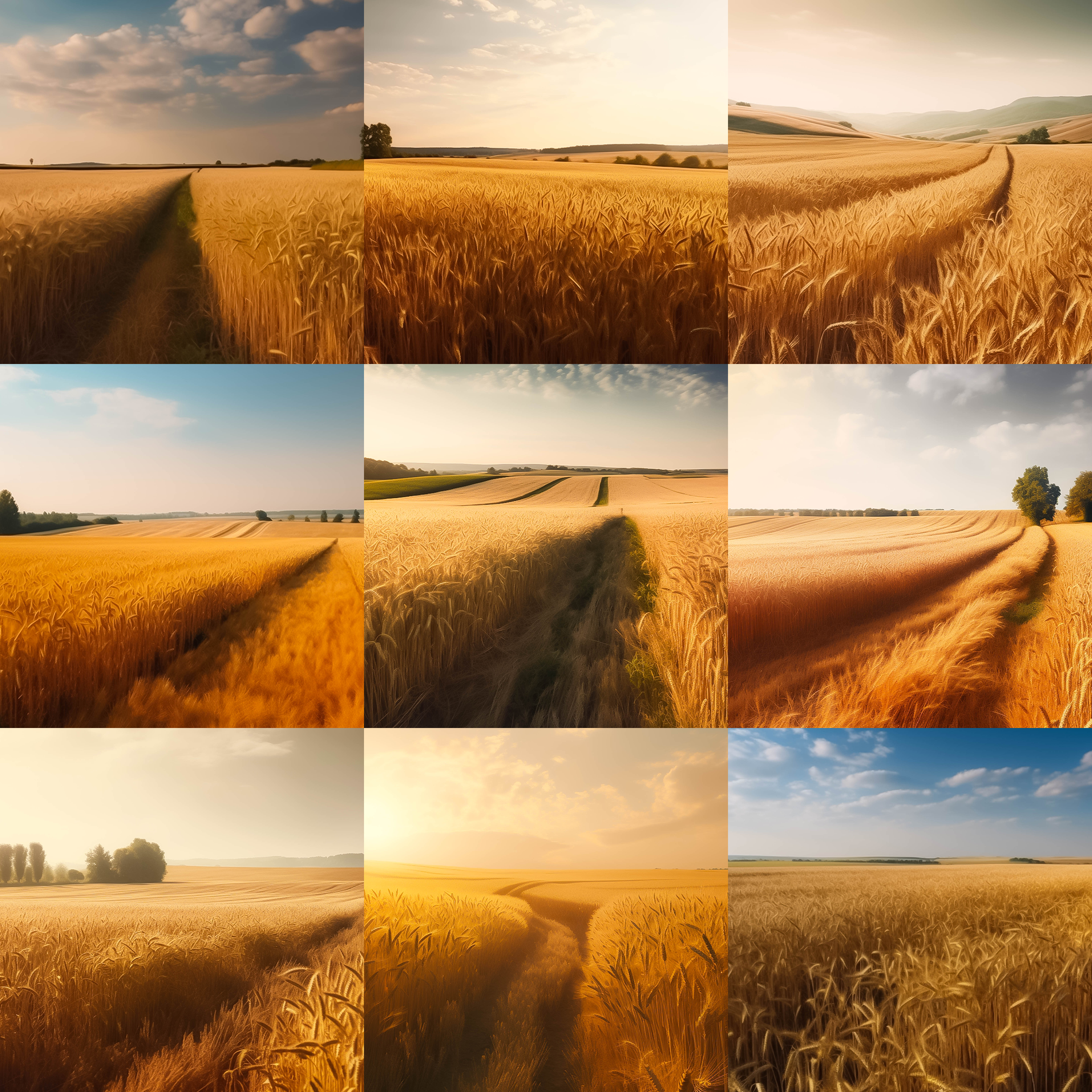 Wheat Field Digital Background Bundle