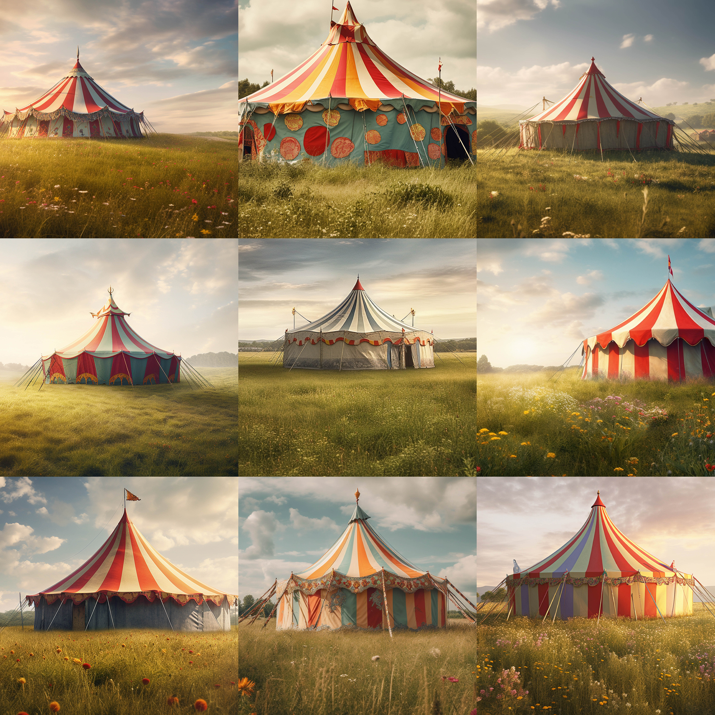 Whimsical Circus Digital Background Bundle