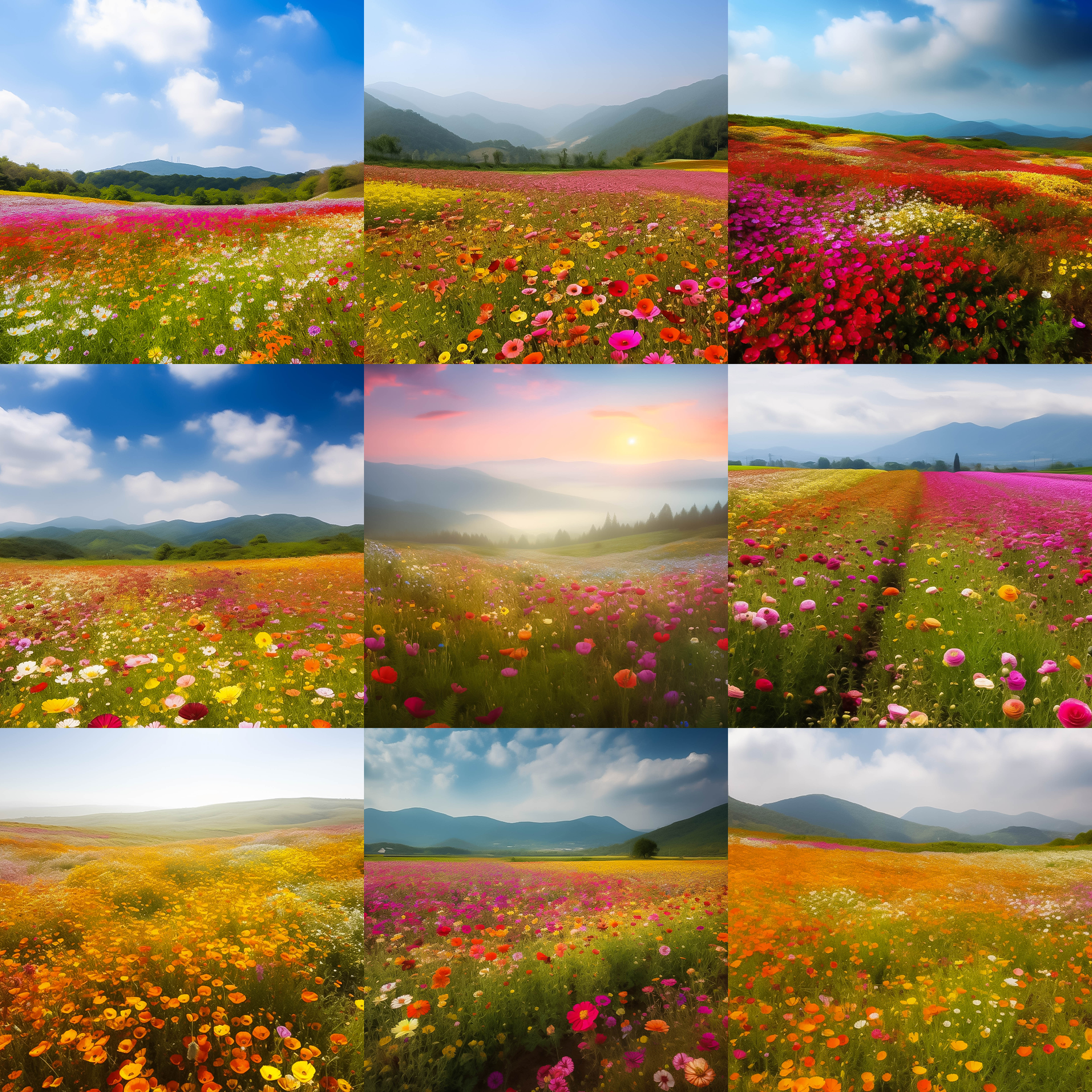 Wildflower Field Digital Background Bundle