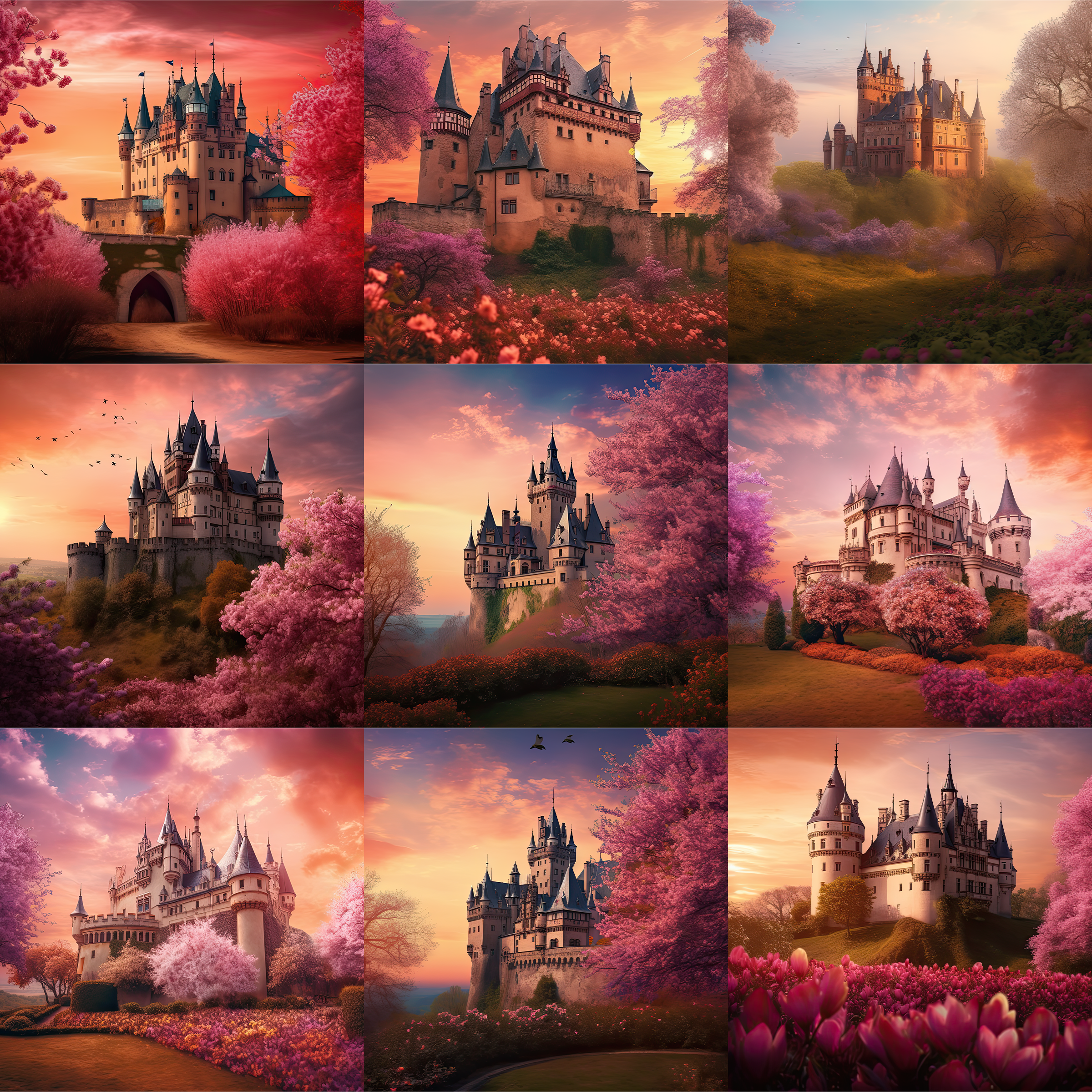 Spring Castle Digital Background Bundle - Meg Bitton Productions