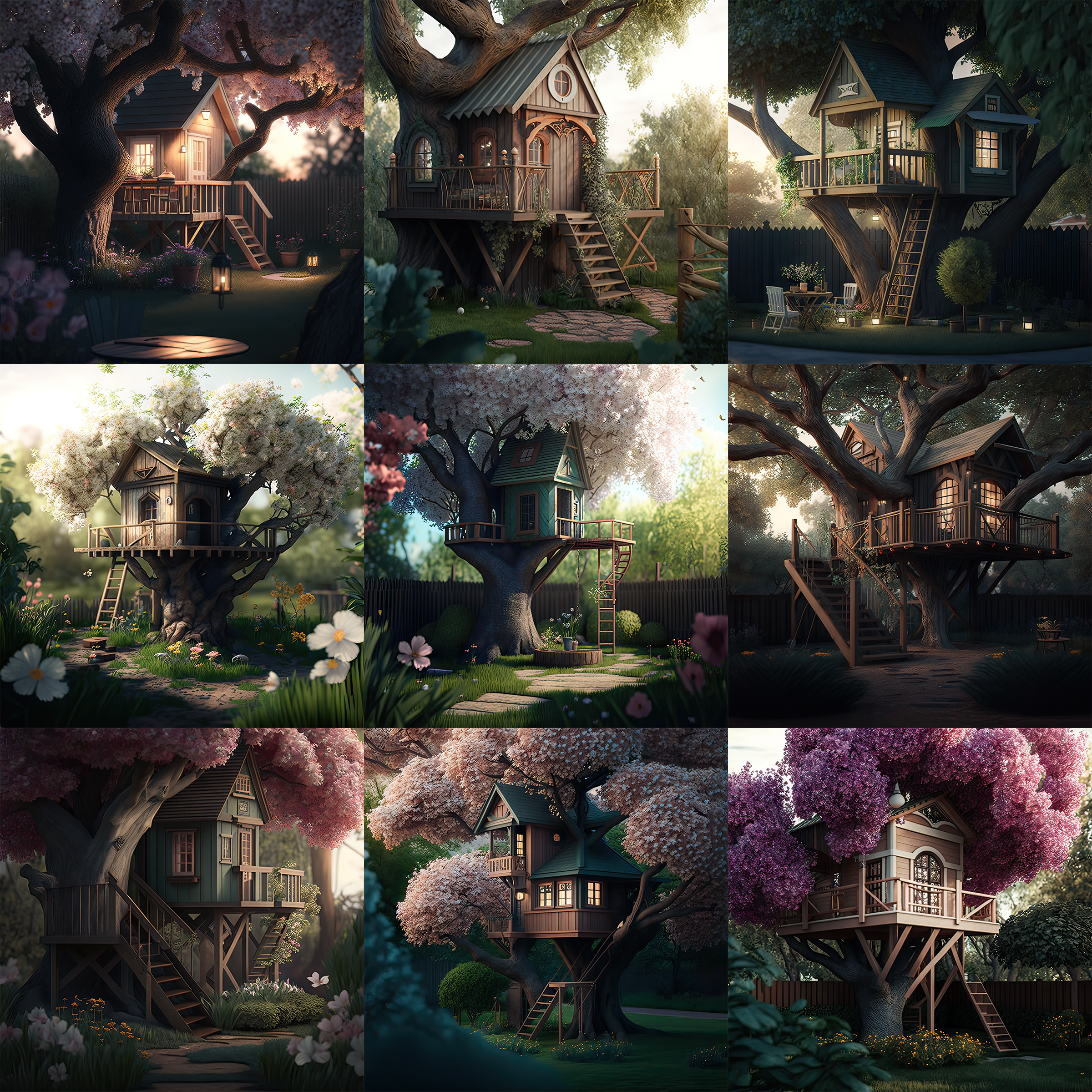 Backyard Treehouse Digital Background Bundle