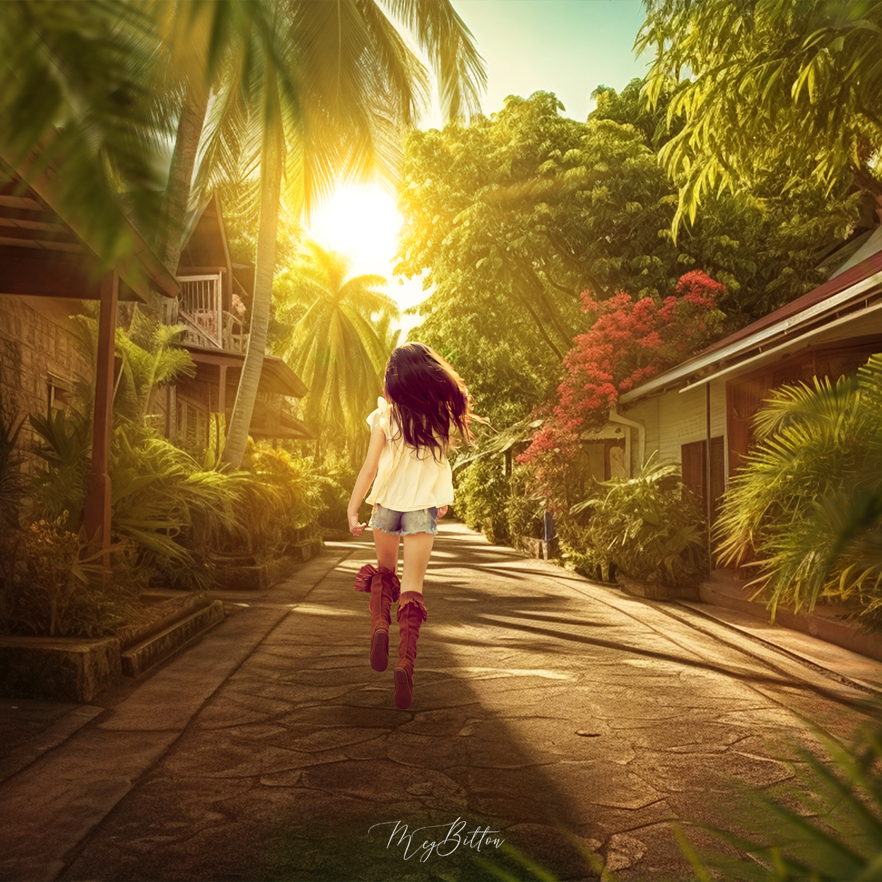 Tahiti Layered Digital Background - Meg Bitton Productions