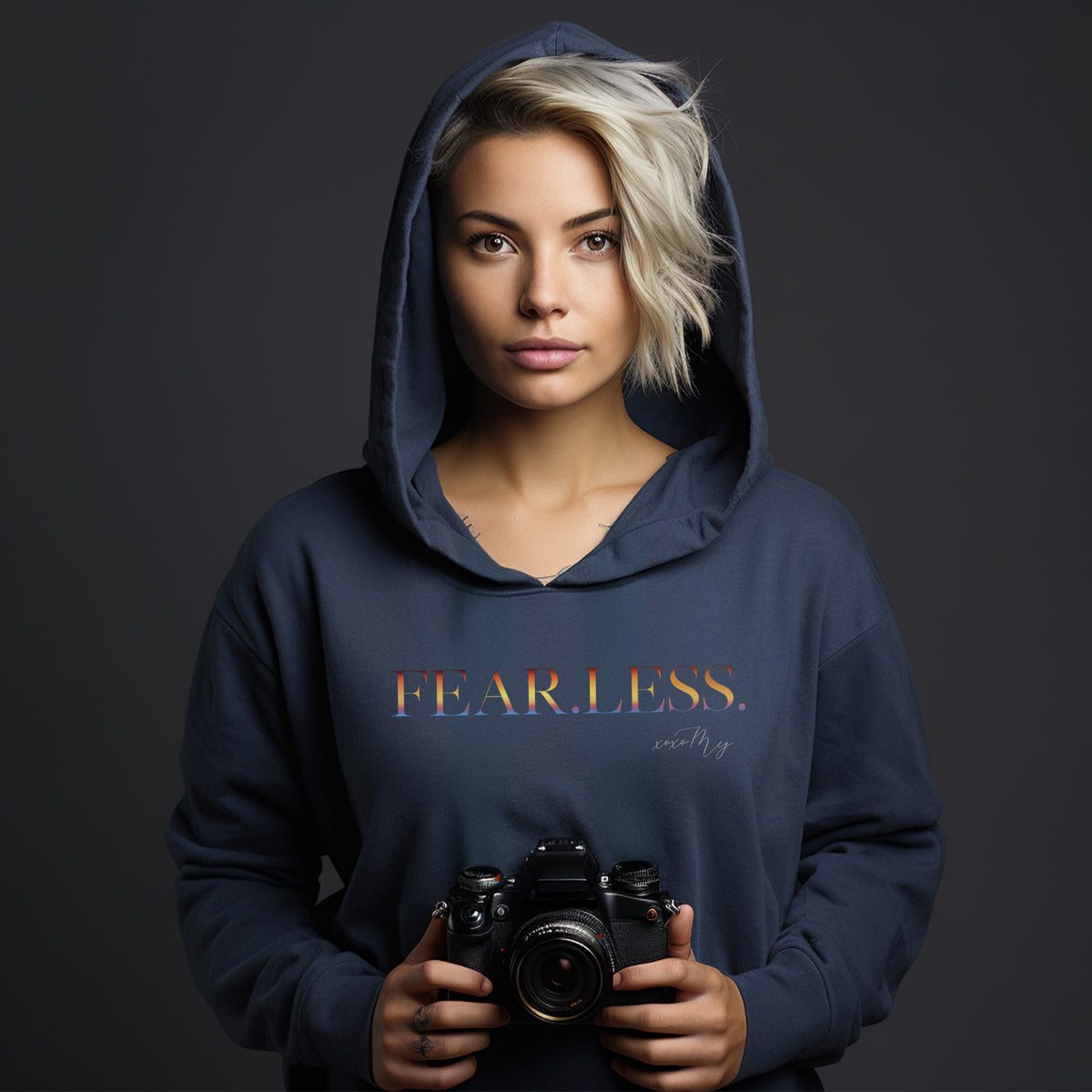 Fear.Less. Navy Hoodie