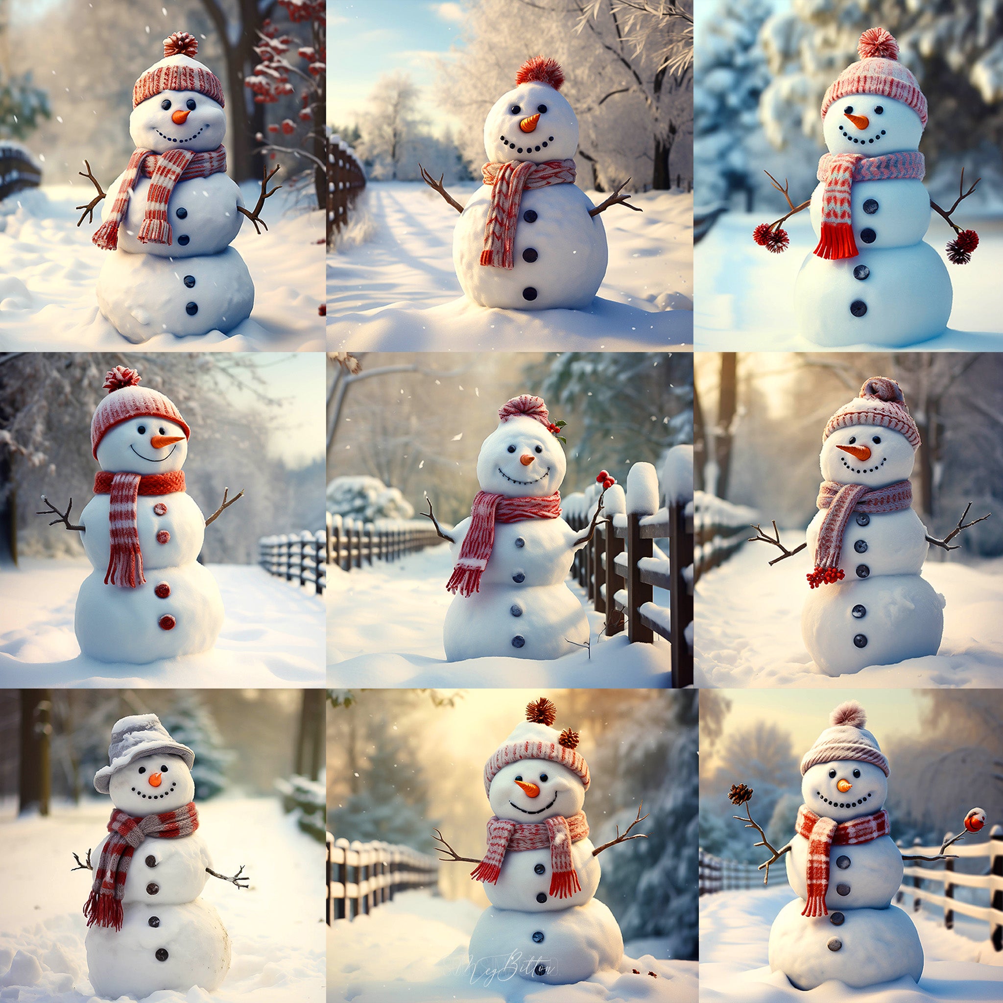 Snowman Friend Background Bundle