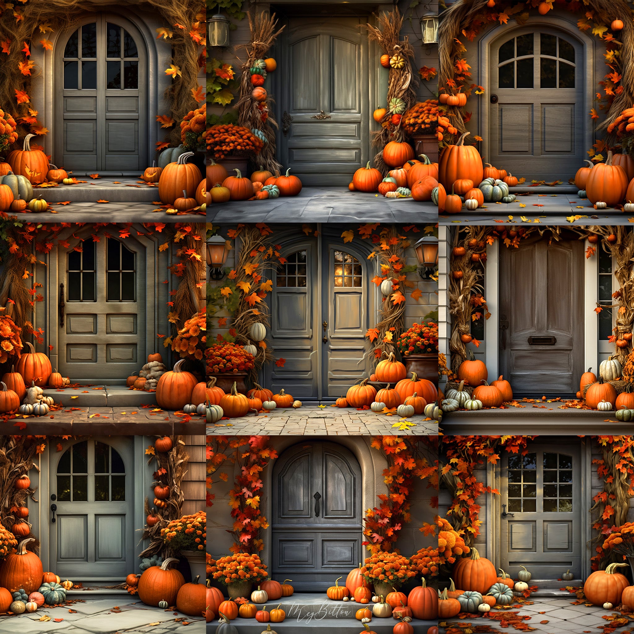 Autumn Door Background Bundle