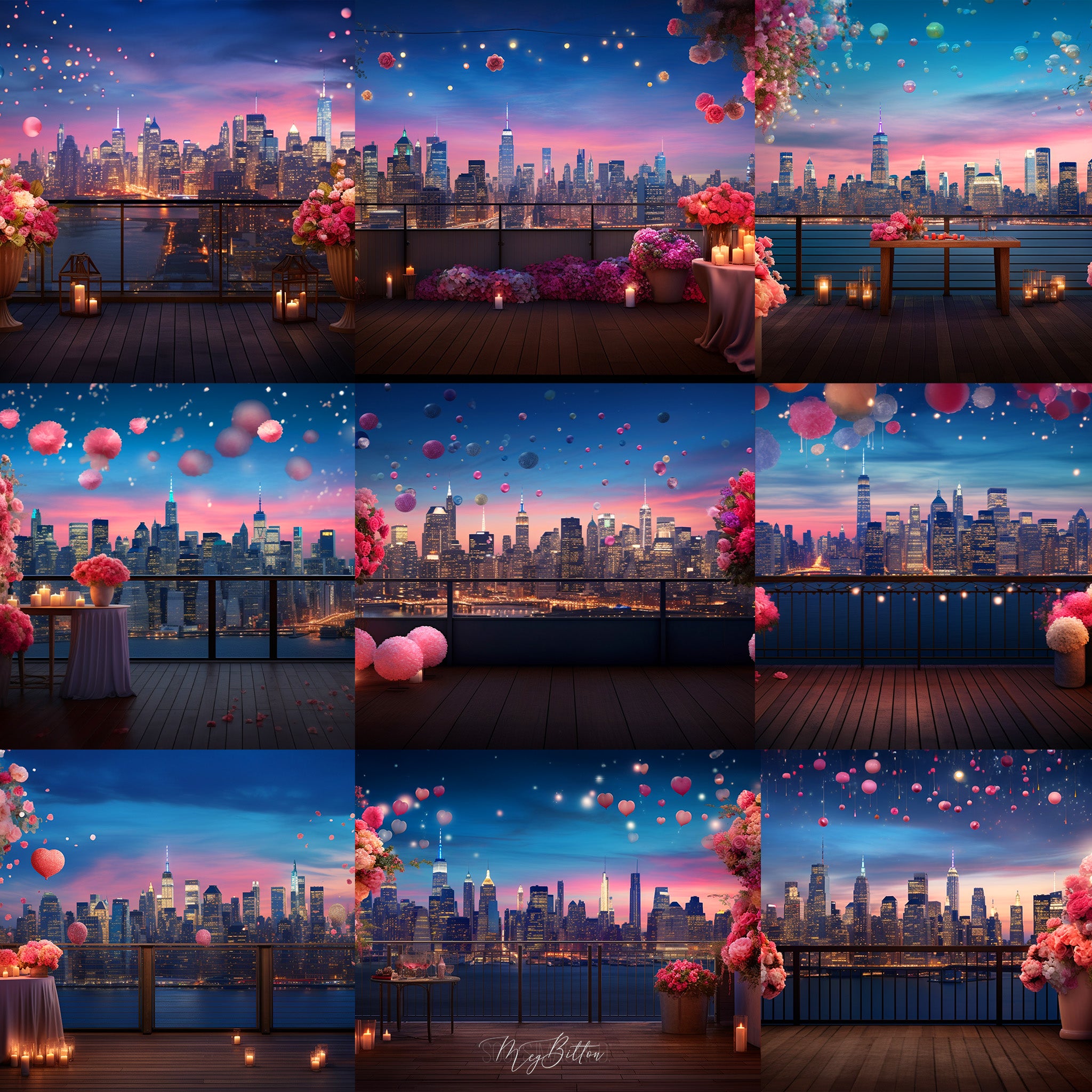 Dreamy Balcony Background Bundle