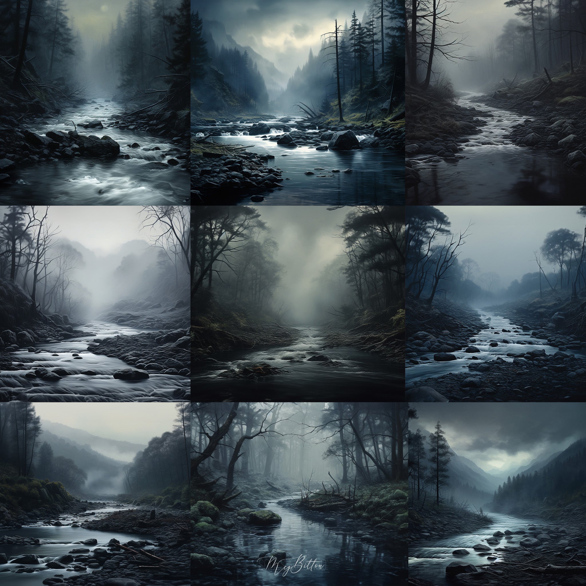 Foggy River Background Bundle