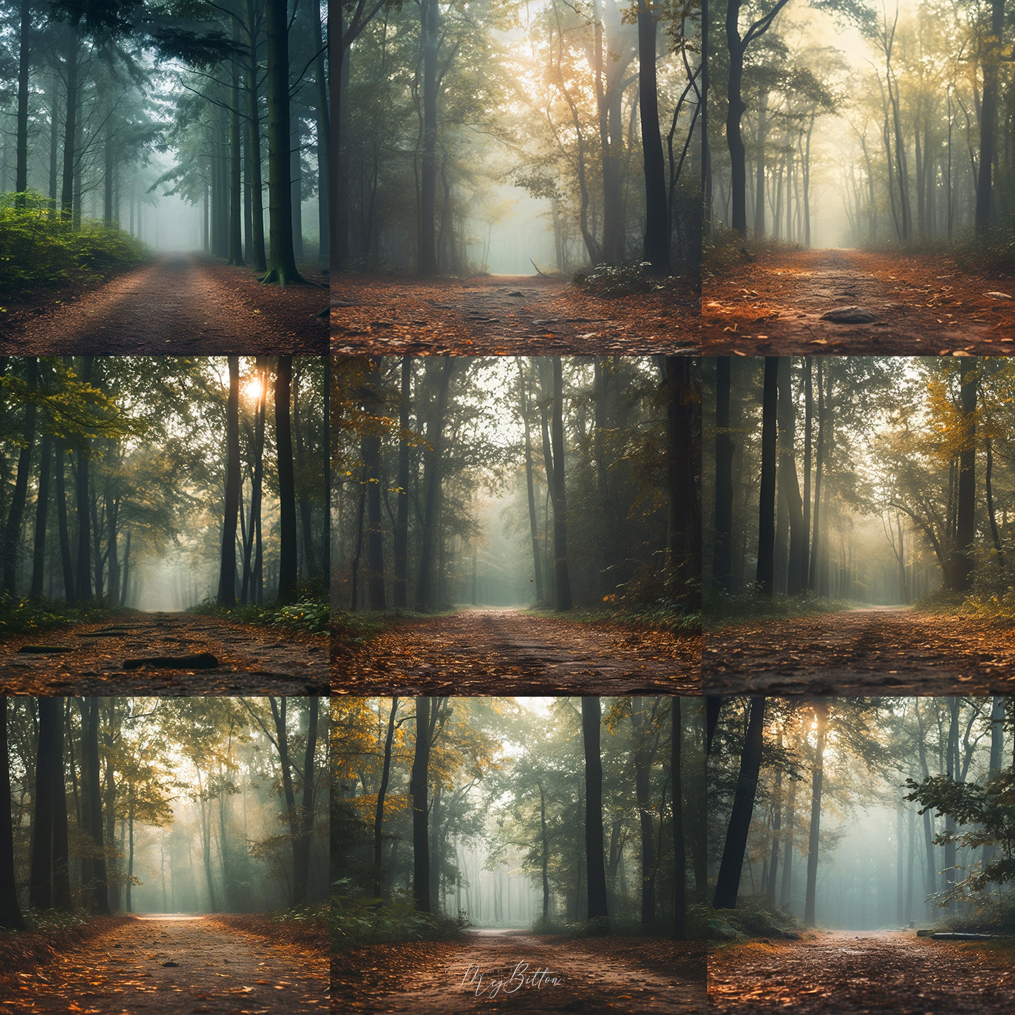 Big Forest Path Background Bundle