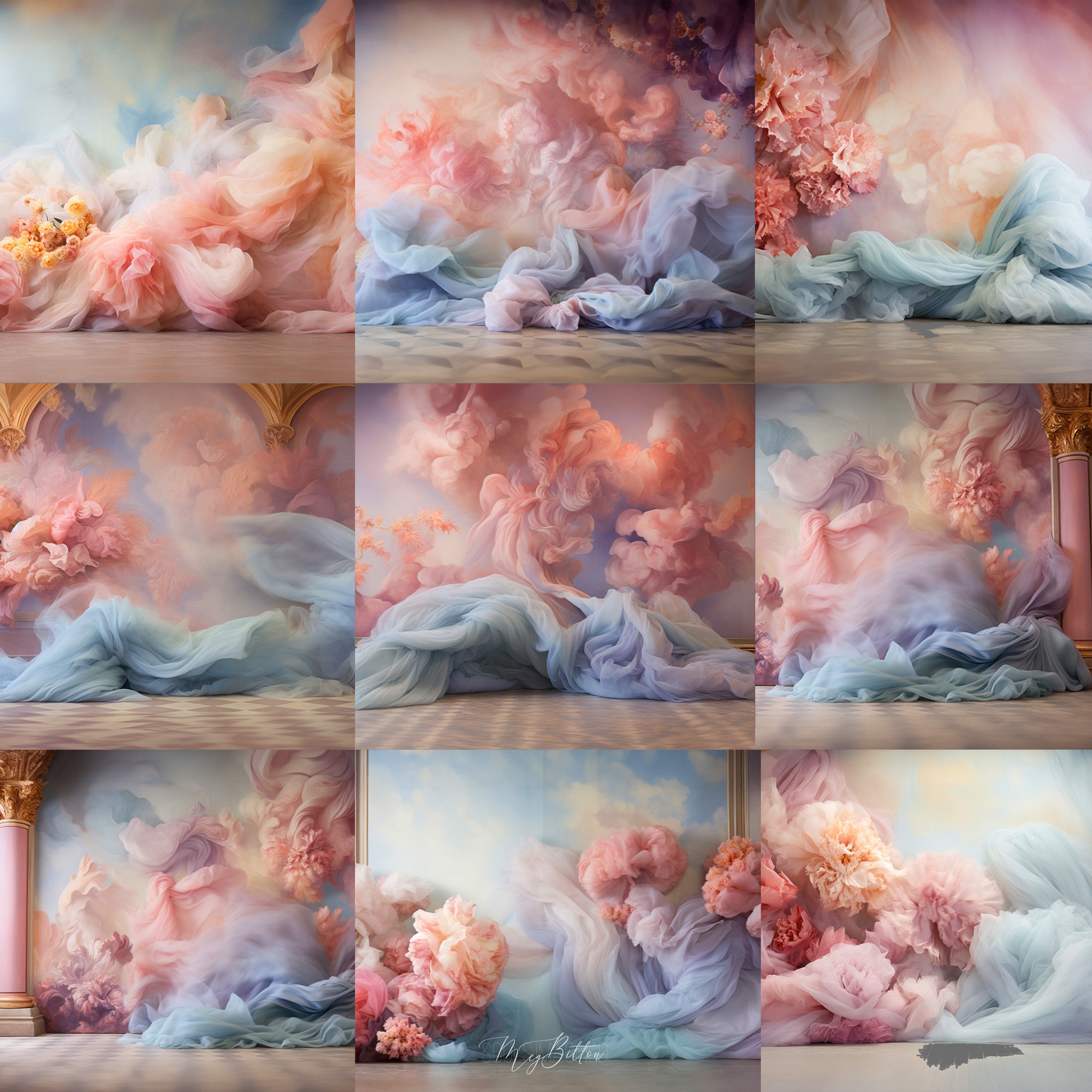 Pastel Silks Room Background Bundle