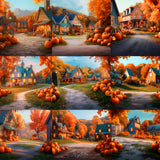 Pumpkin Village Background Bundle - Meg Bitton Productions