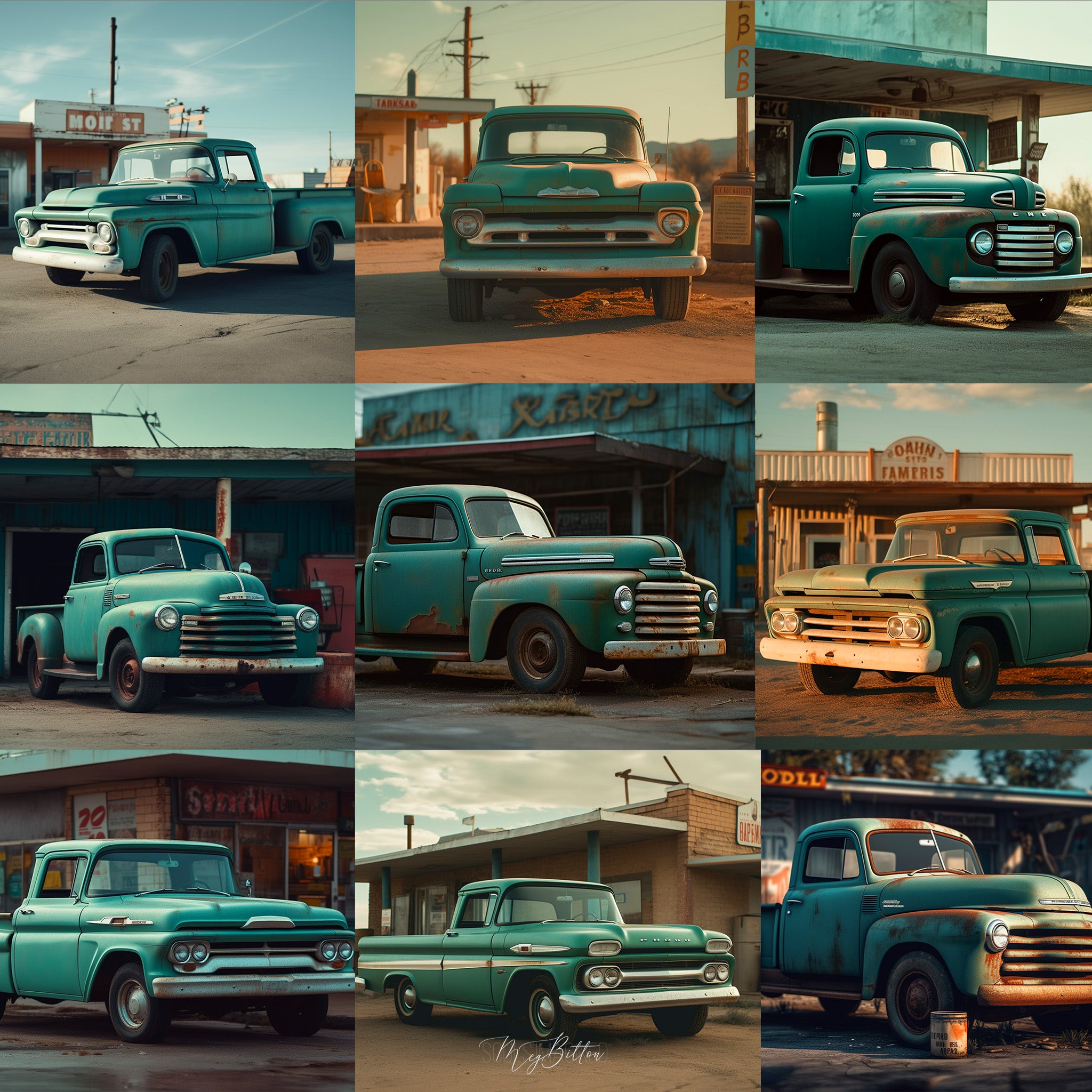 Retro Truck Background Bundle