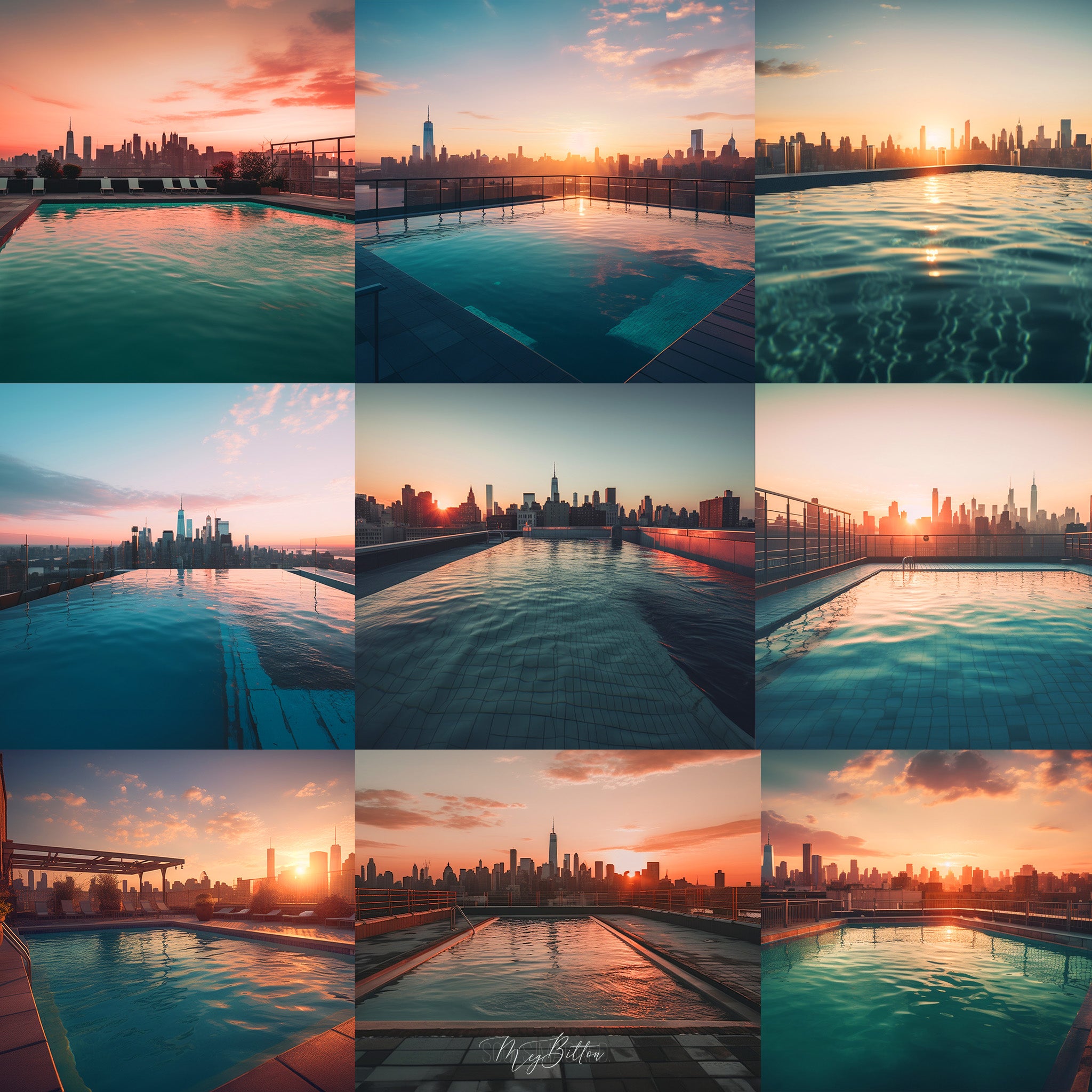 Rooftop Pool Background Bundle - Meg Bitton Productions