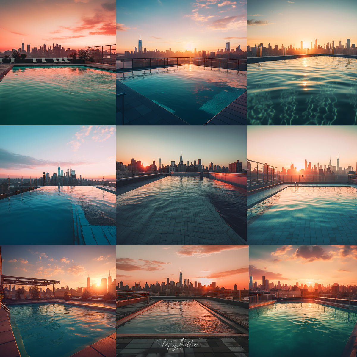 Rooftop Pool Background Bundle - Meg Bitton Productions