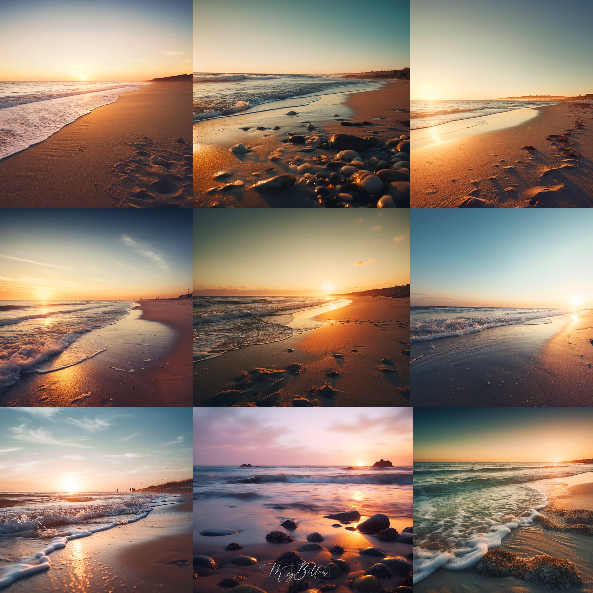 Sunset Shore Background Bundle