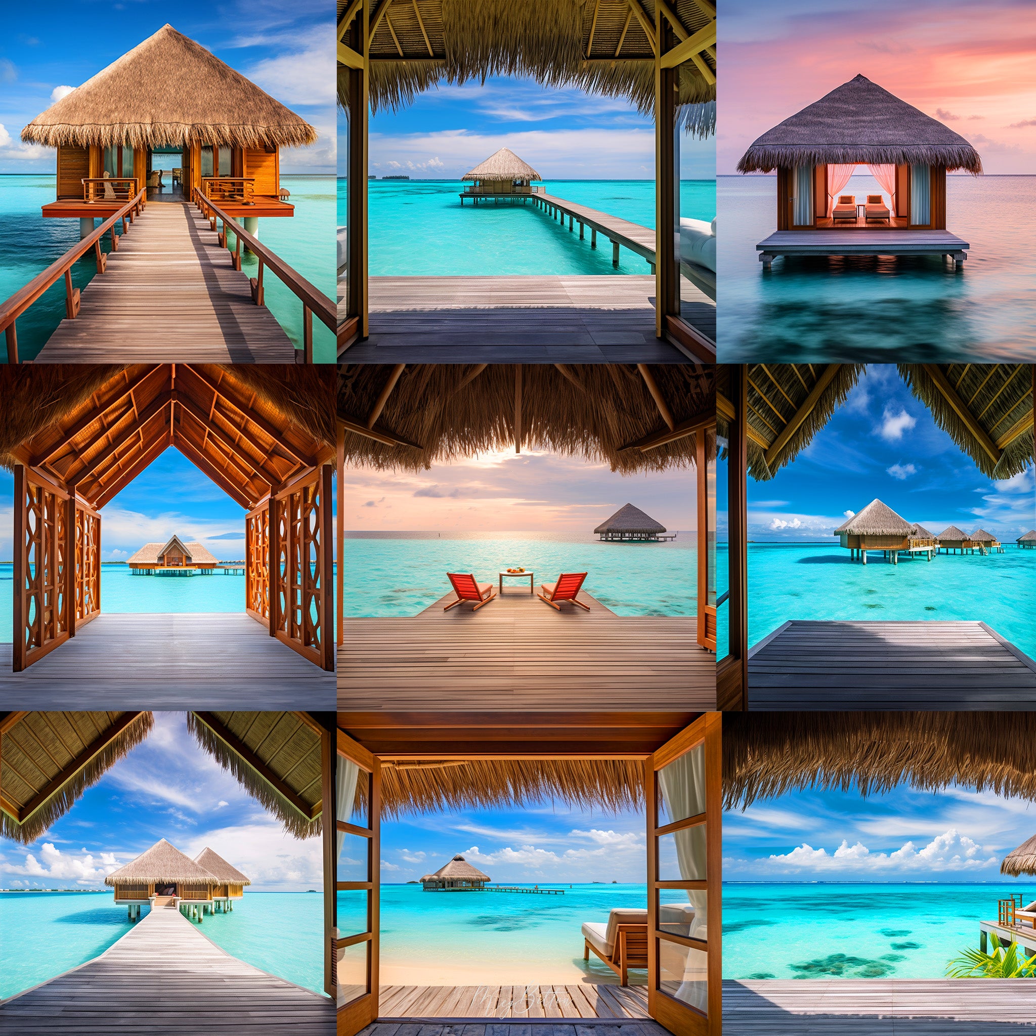 Tiki Hut Background Bundle - Meg Bitton Productions