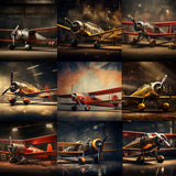 Vintage Airplanes Background Bundle - Meg Bitton Productions