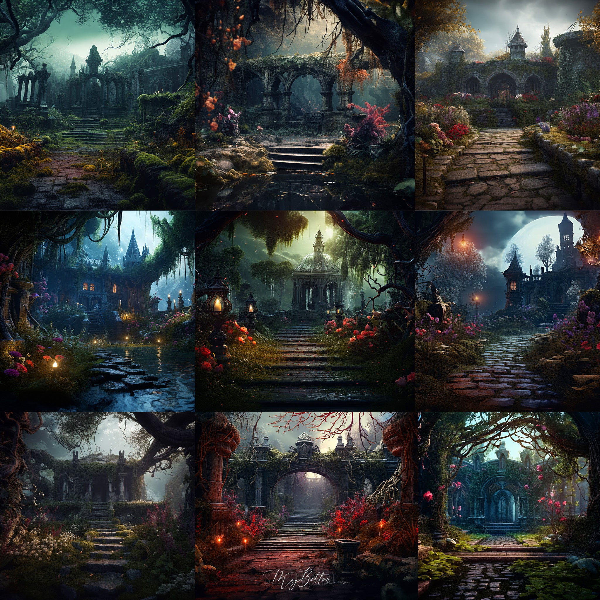 Wicked Garden Background Bundle