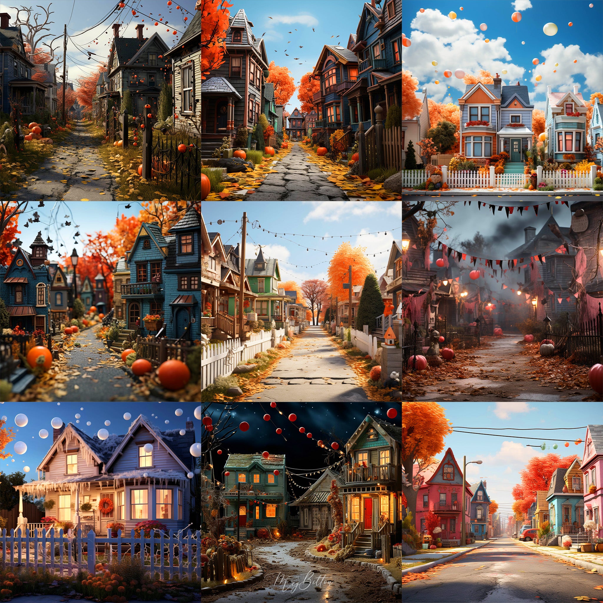 Ultimate Halloween Lane Background Bundle