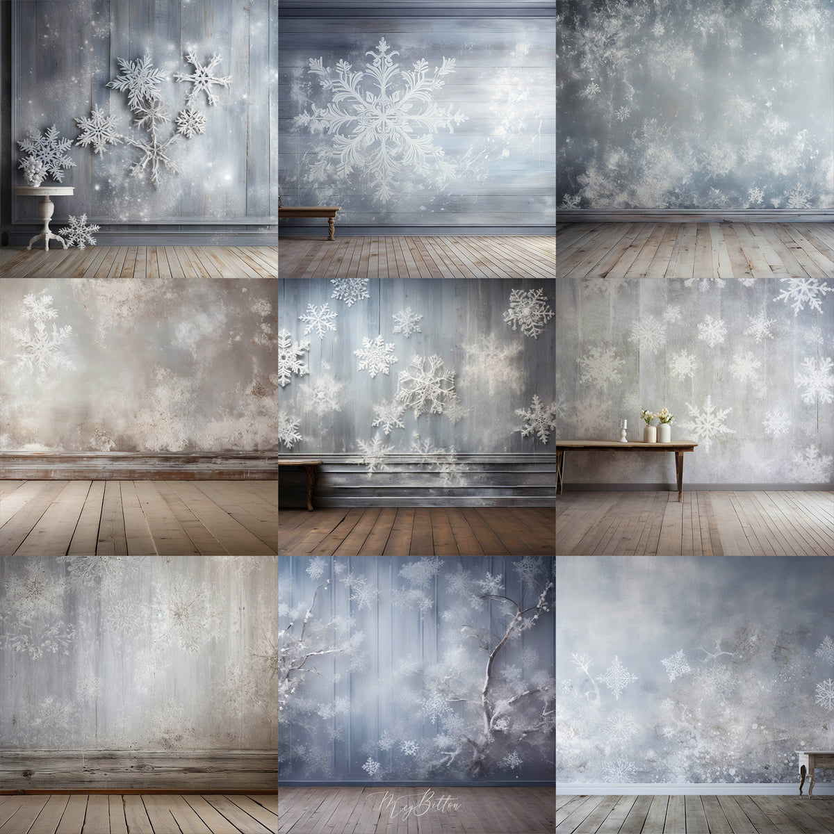 Ultimate Fine Art Snowflake Background Bundle