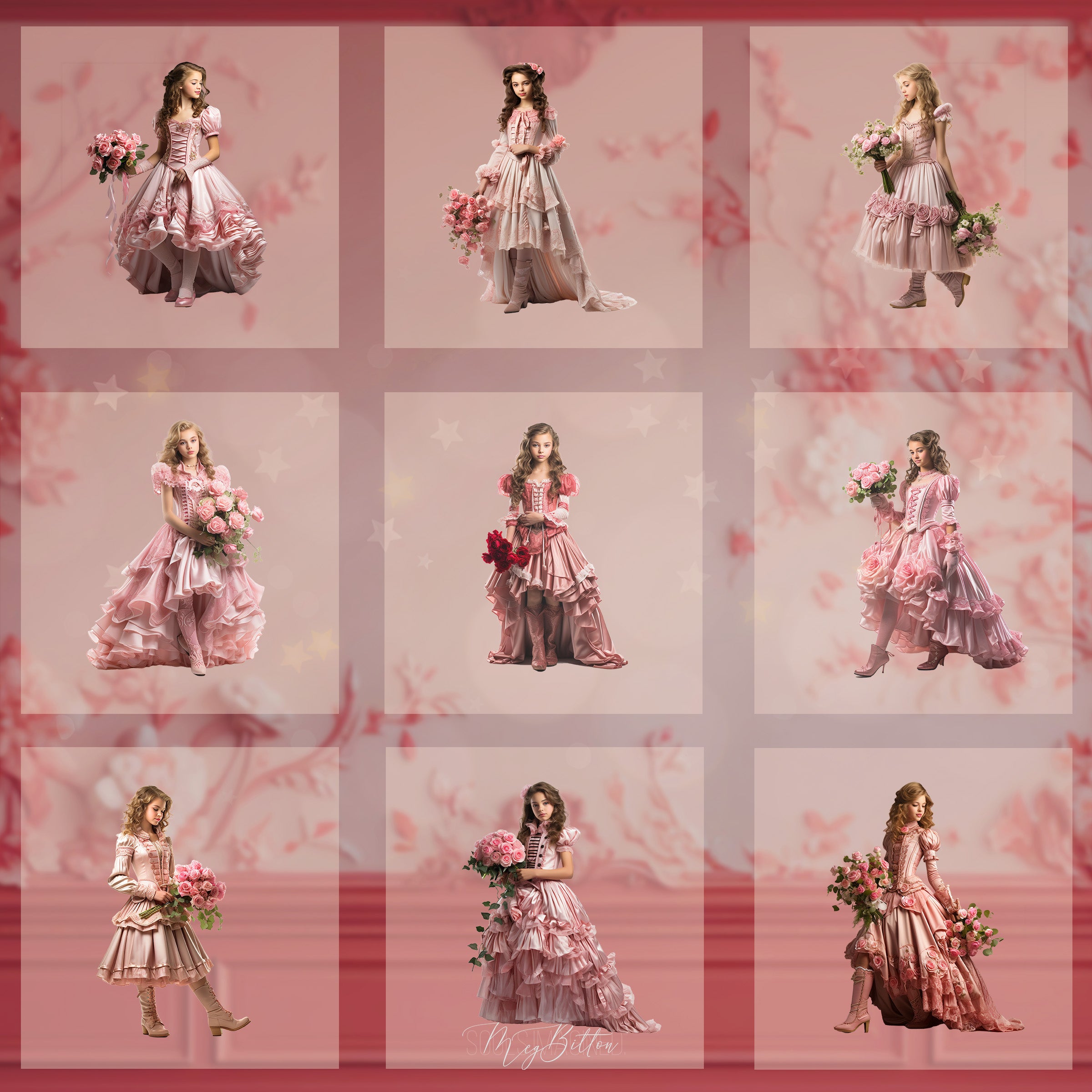 Magical Floral Valentine Model Overlays