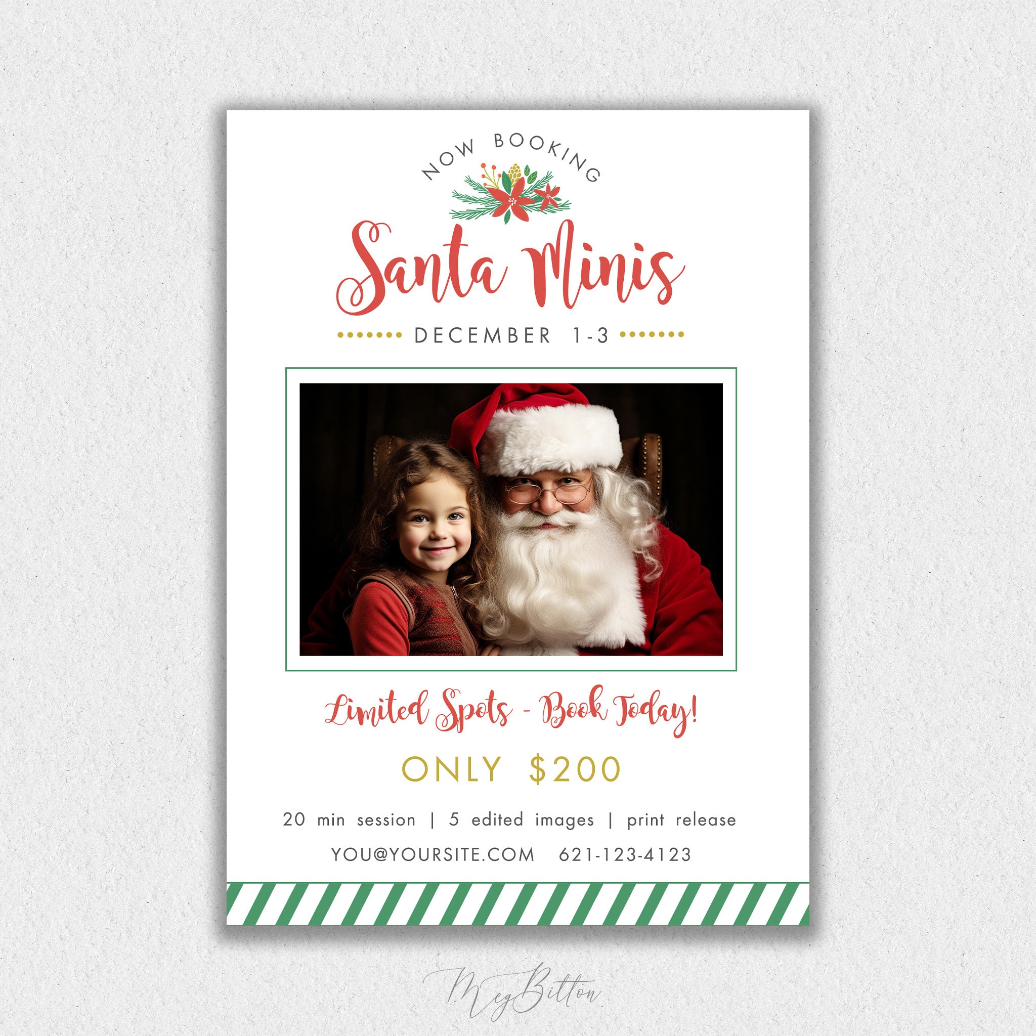 Holiday Santa Mini Session Template