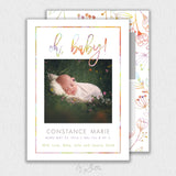 Girl Colorful Floral Announcement Template