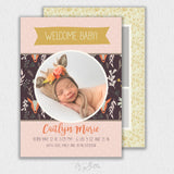 Girl Woodland Announcement Template