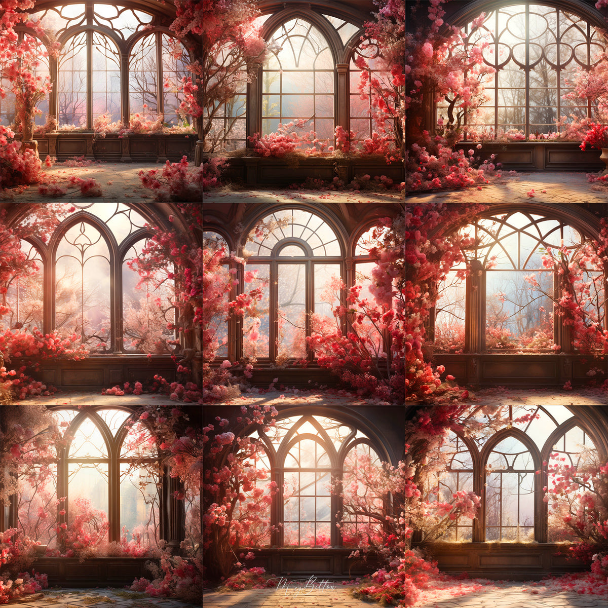 Rosey Window Background Bundle