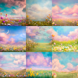Watercolor Meadow Background Bundle