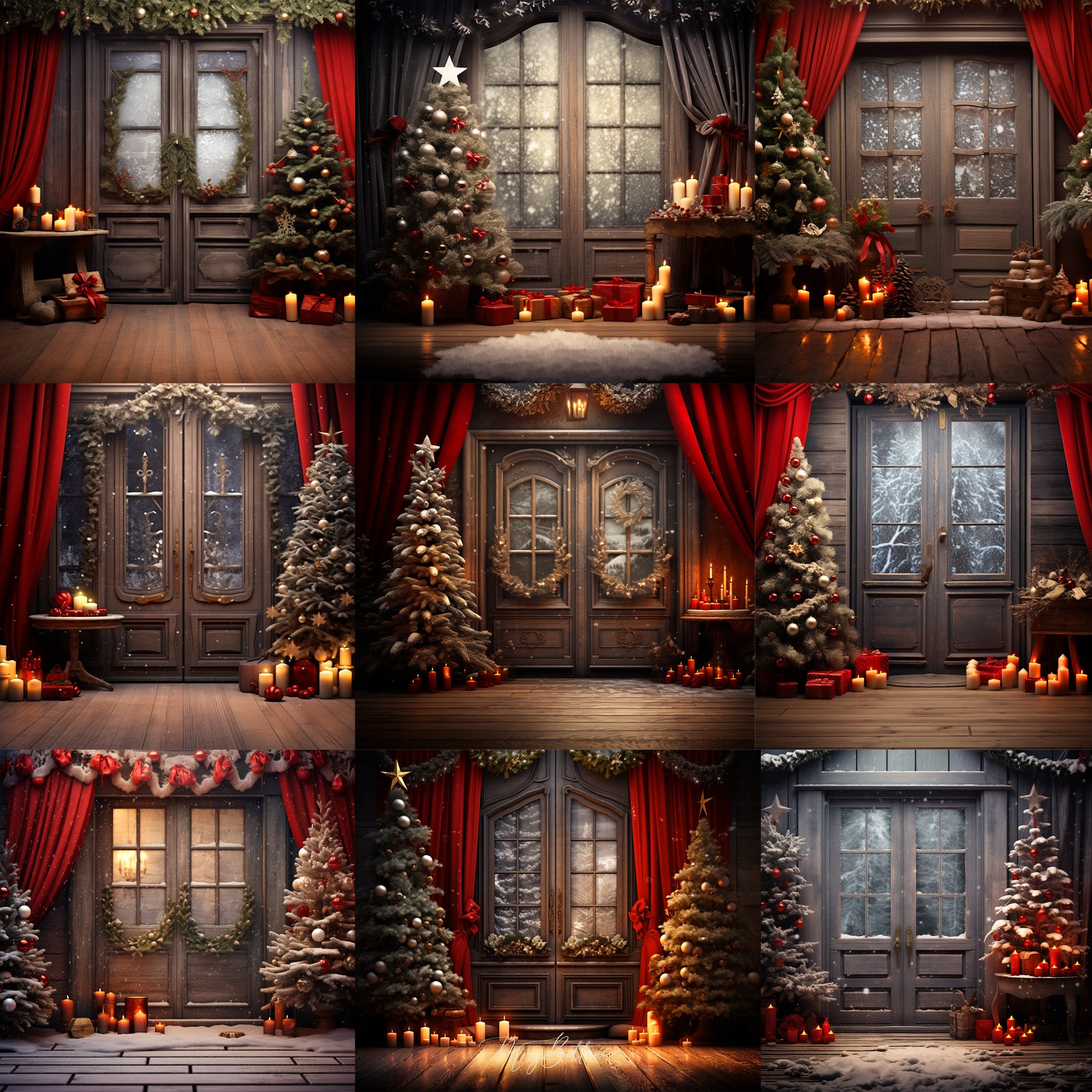 Holiday Door Background Bundle