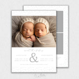 Twin Boys Announcement Template