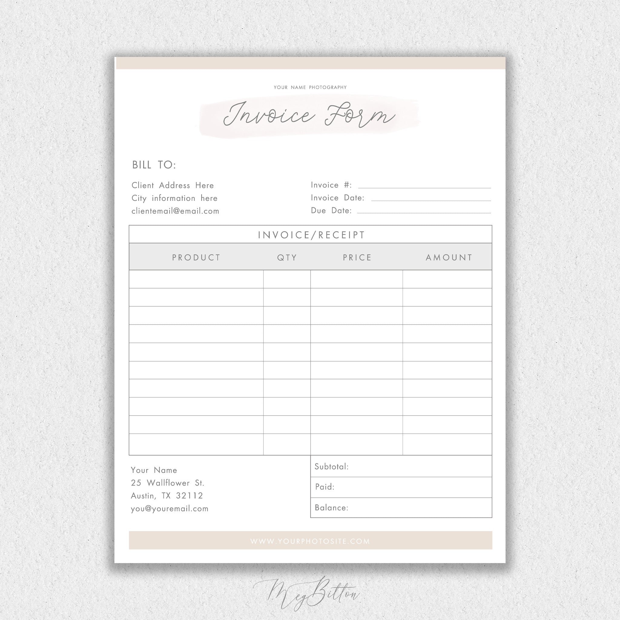 Neutral Invoice Template