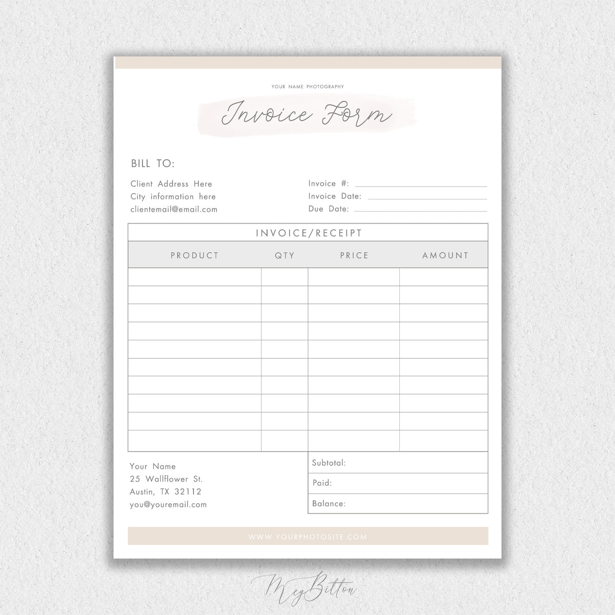 Neutral Invoice Template