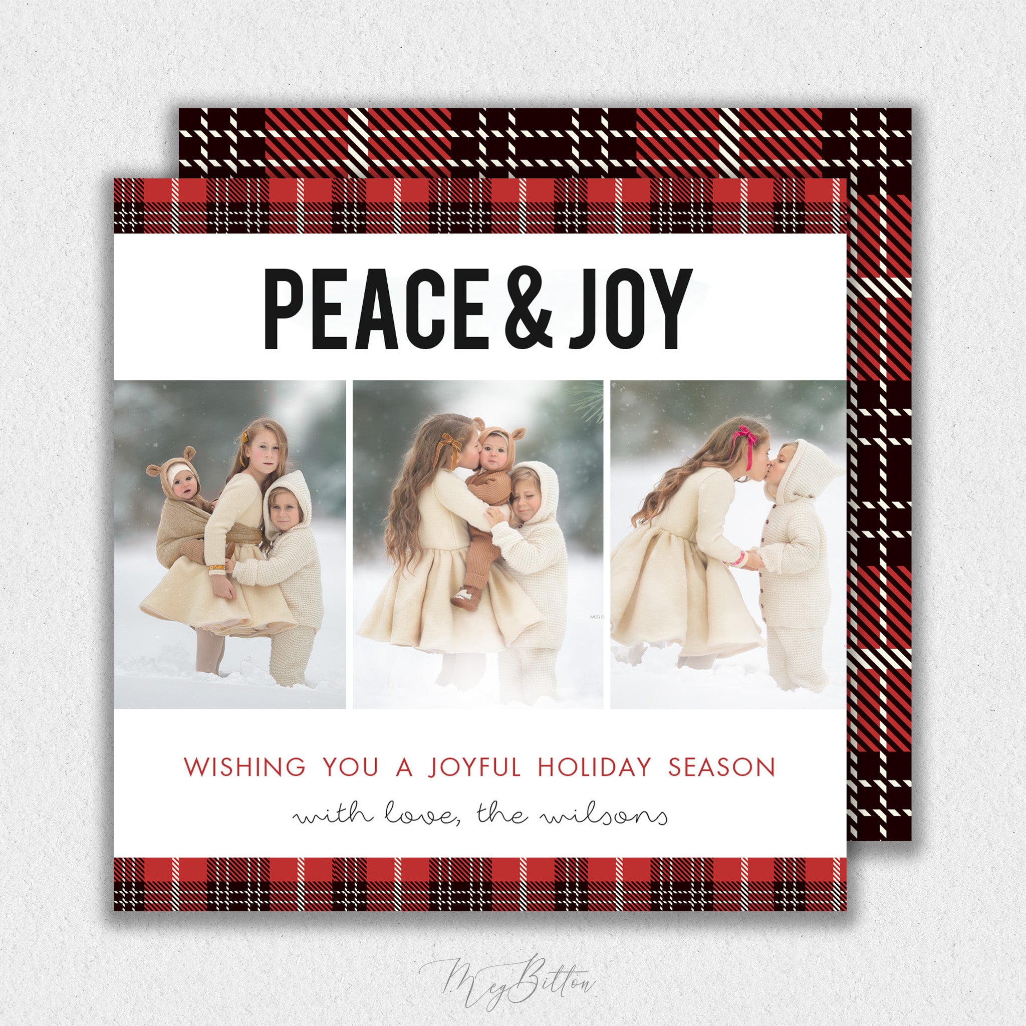 Plaid Christmas Card Template #2