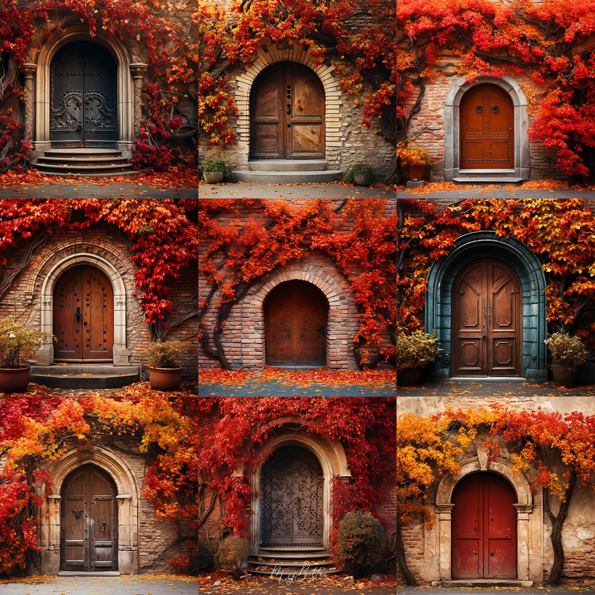 Autumn Entrance Background Bundle