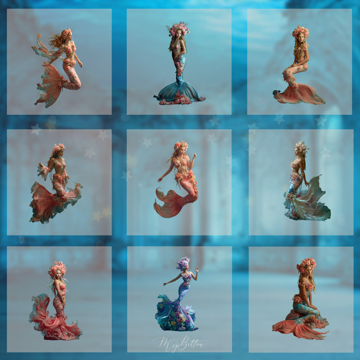 Magical Mermaid Princess Model Overlays