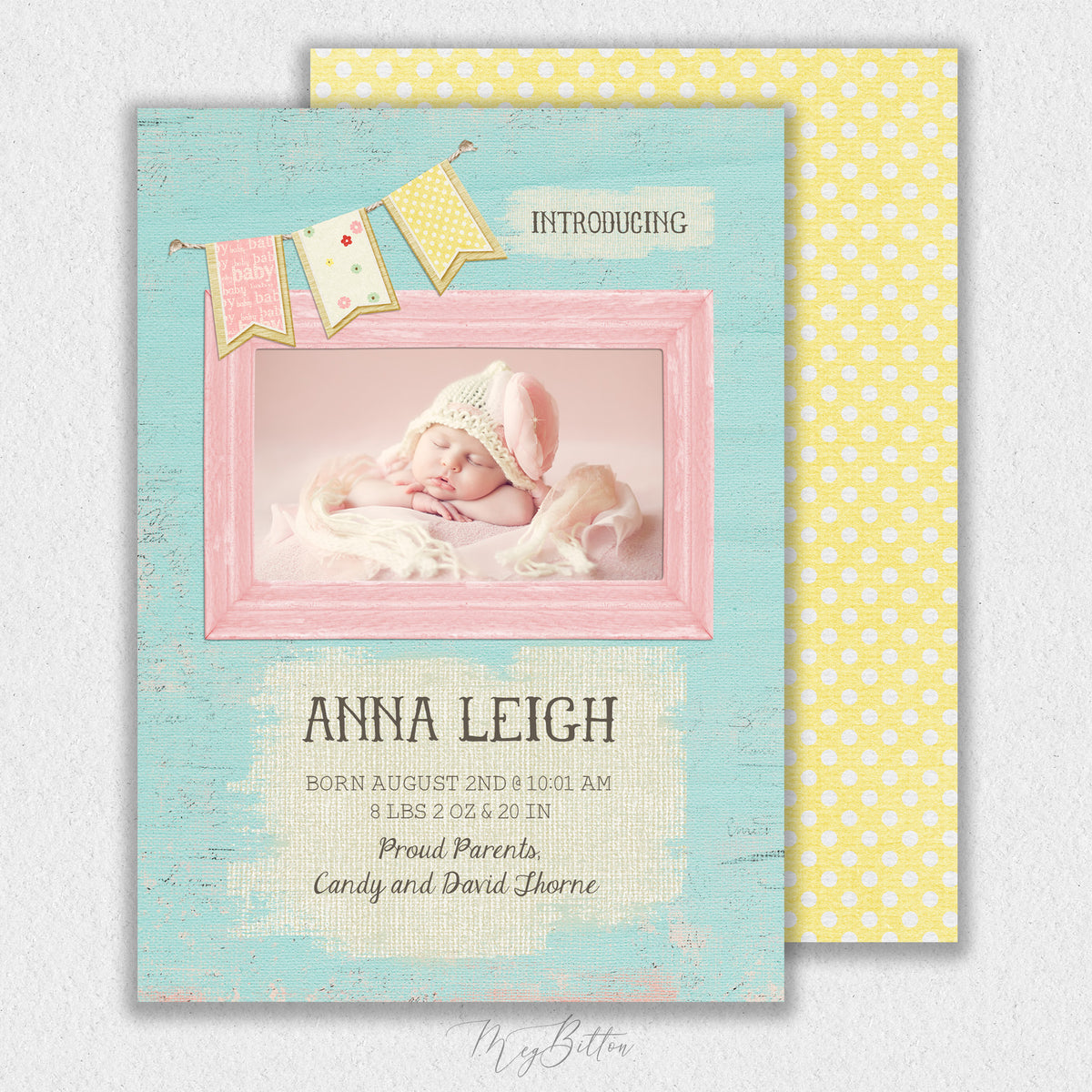 Shabby Chic Announcement Template