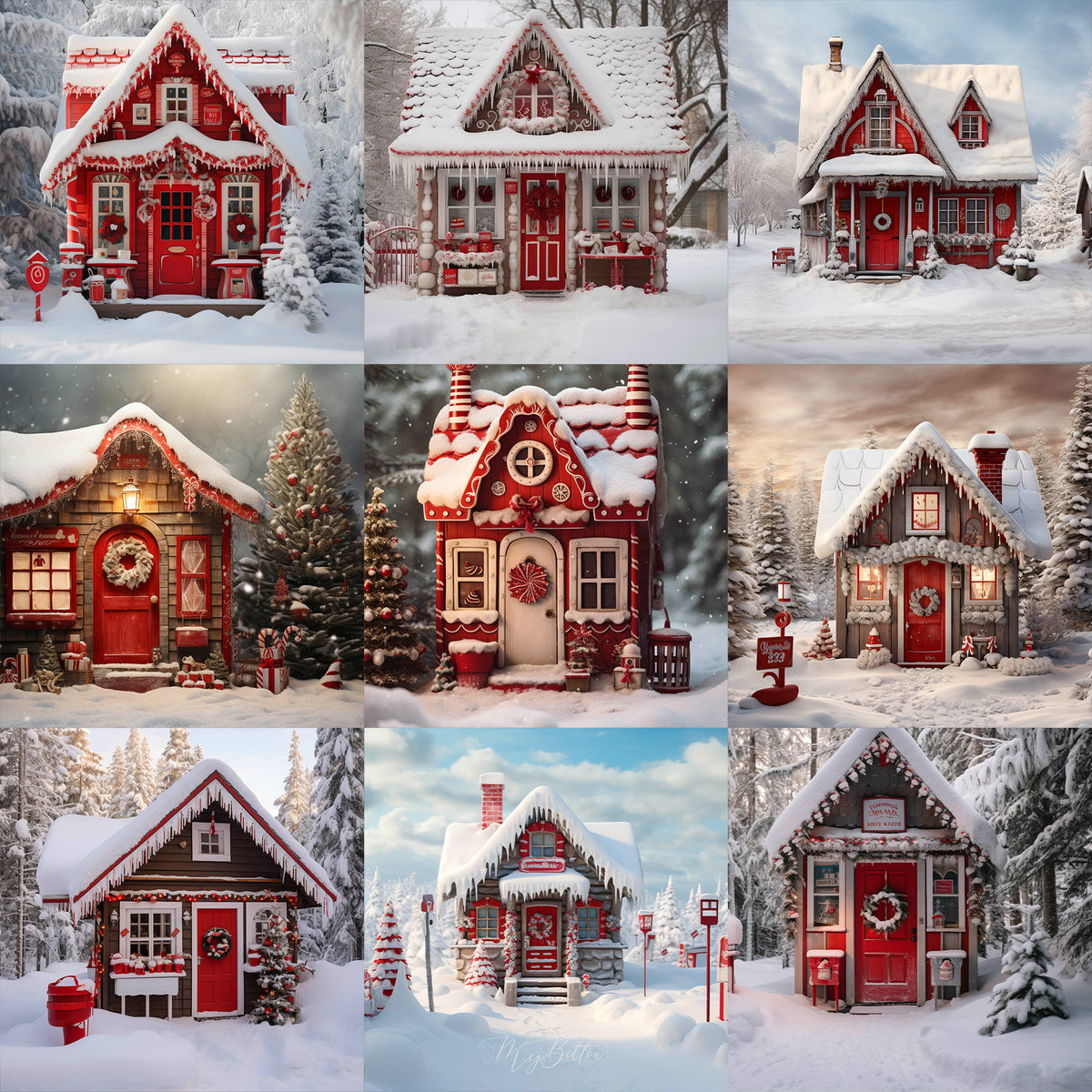 Ultimate Christmas Cabin Background Bundle