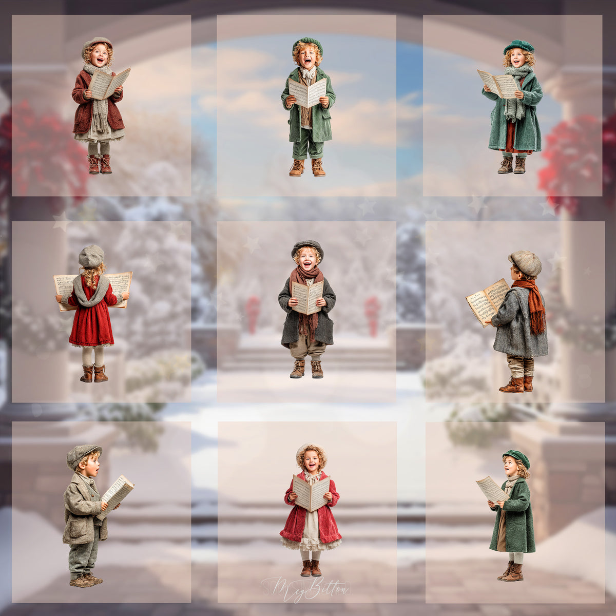 Magical Christmas Caroler Model Overlays