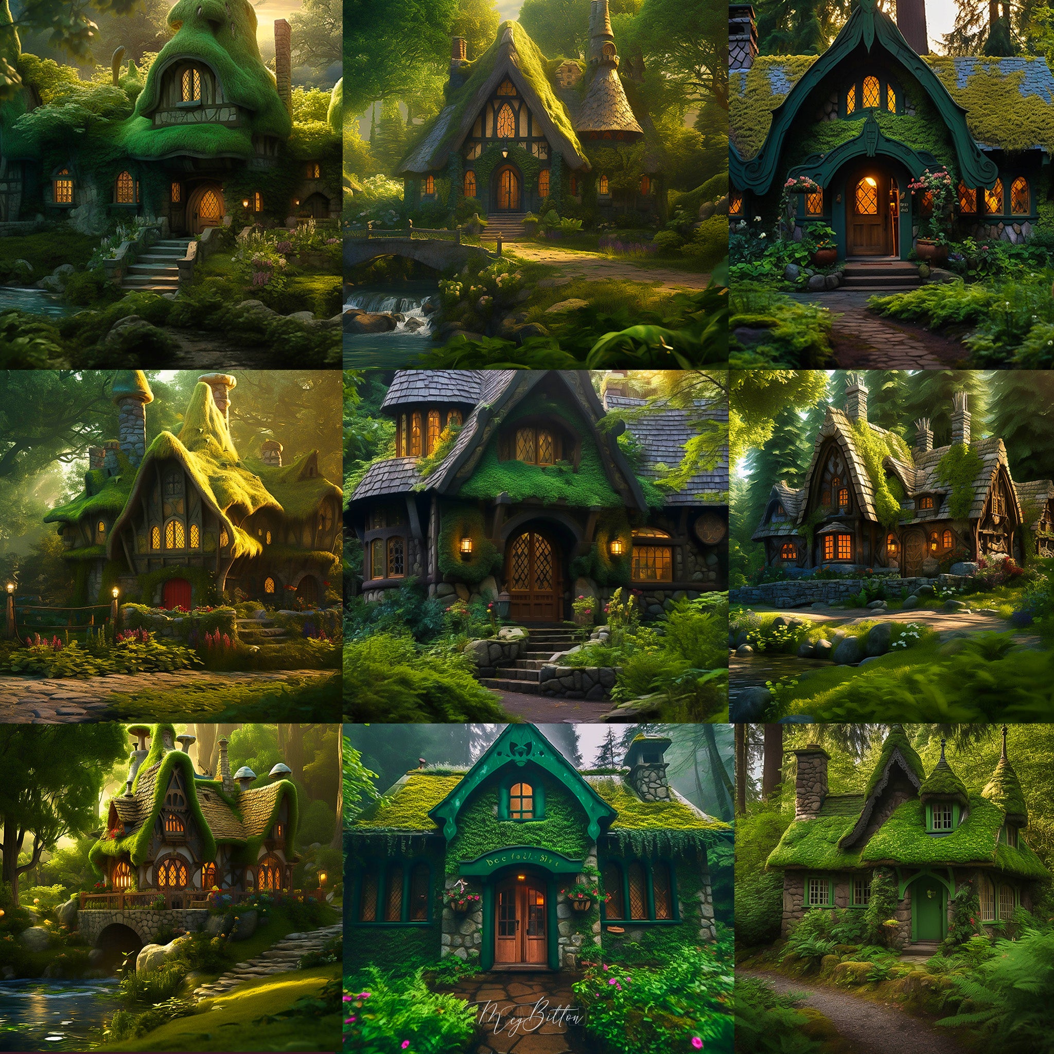 Forest Cottage Background Bundle