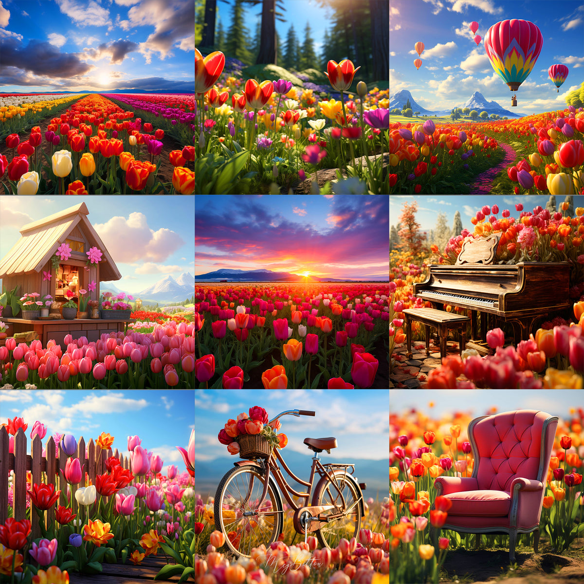 Ultimate Tulip Fields Background Bundle