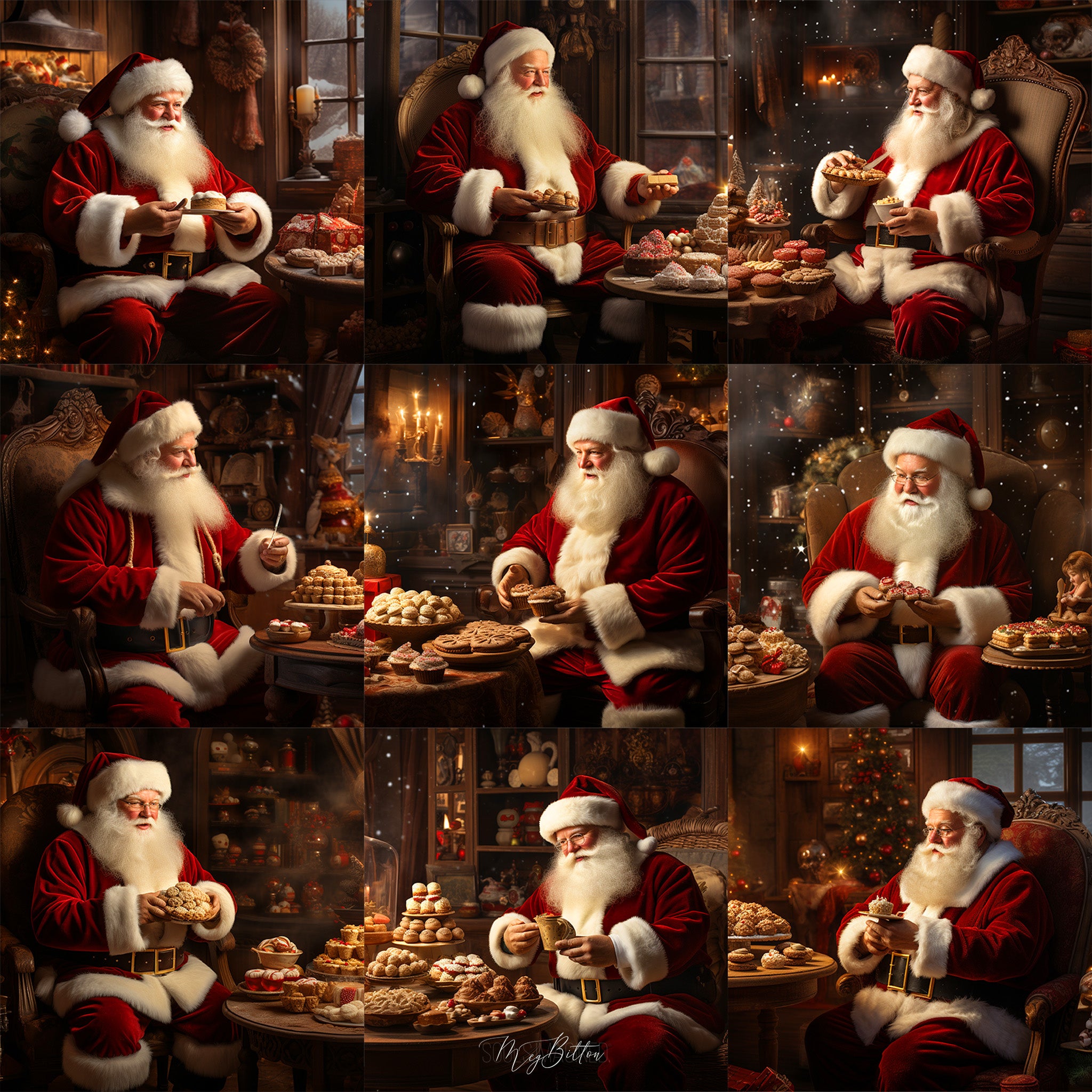 Sweet Treats with Santa Background Bundle