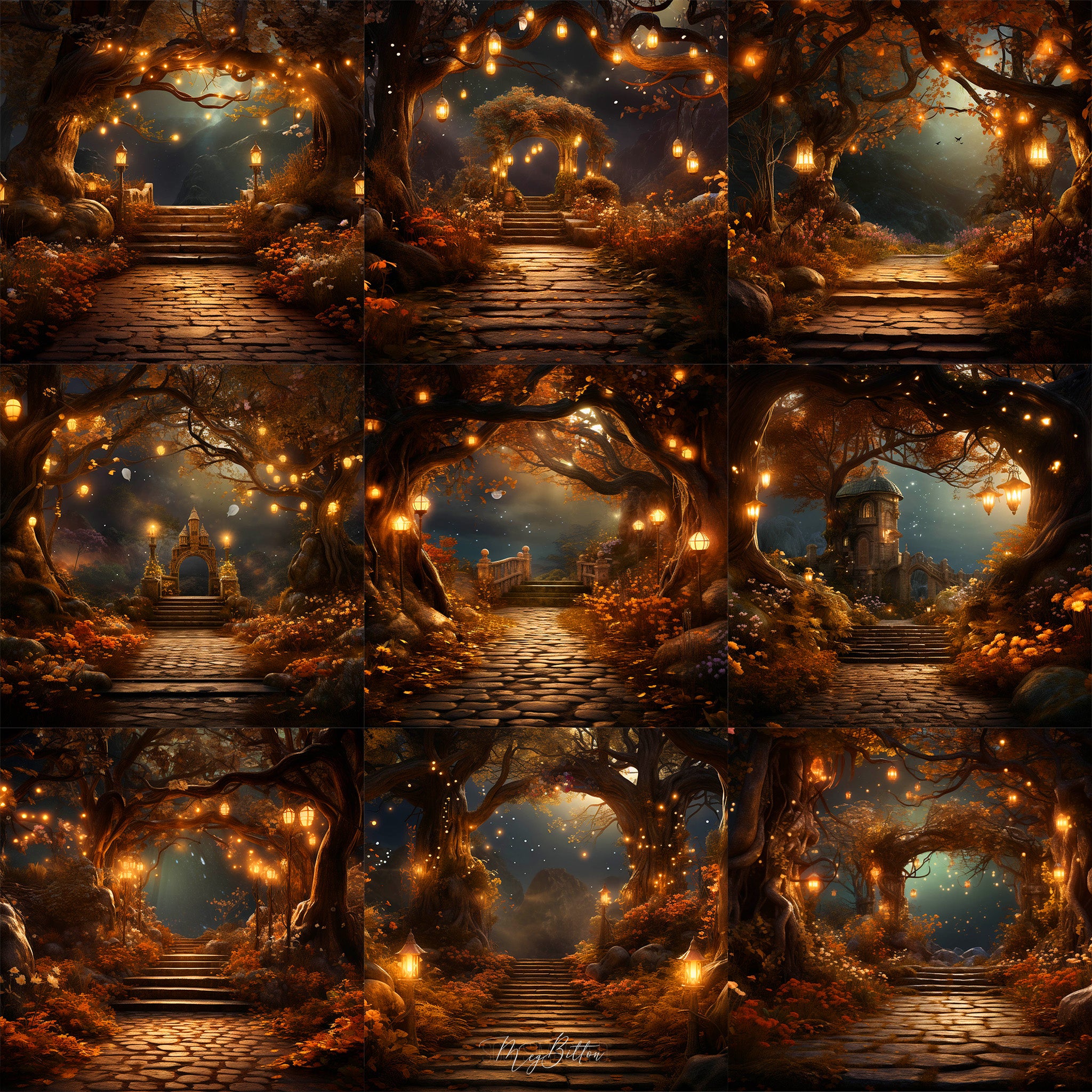 Autumn Lights Background Bundle